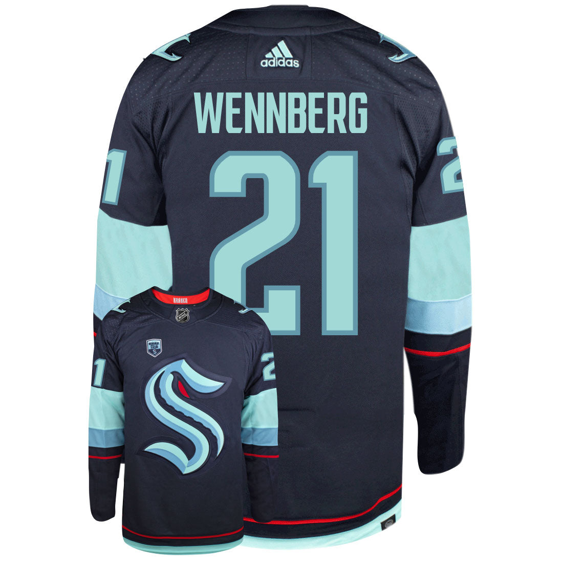 Alex Wennberg Seattle Kraken Adidas Primegreen Authentic NHL Hockey Jersey