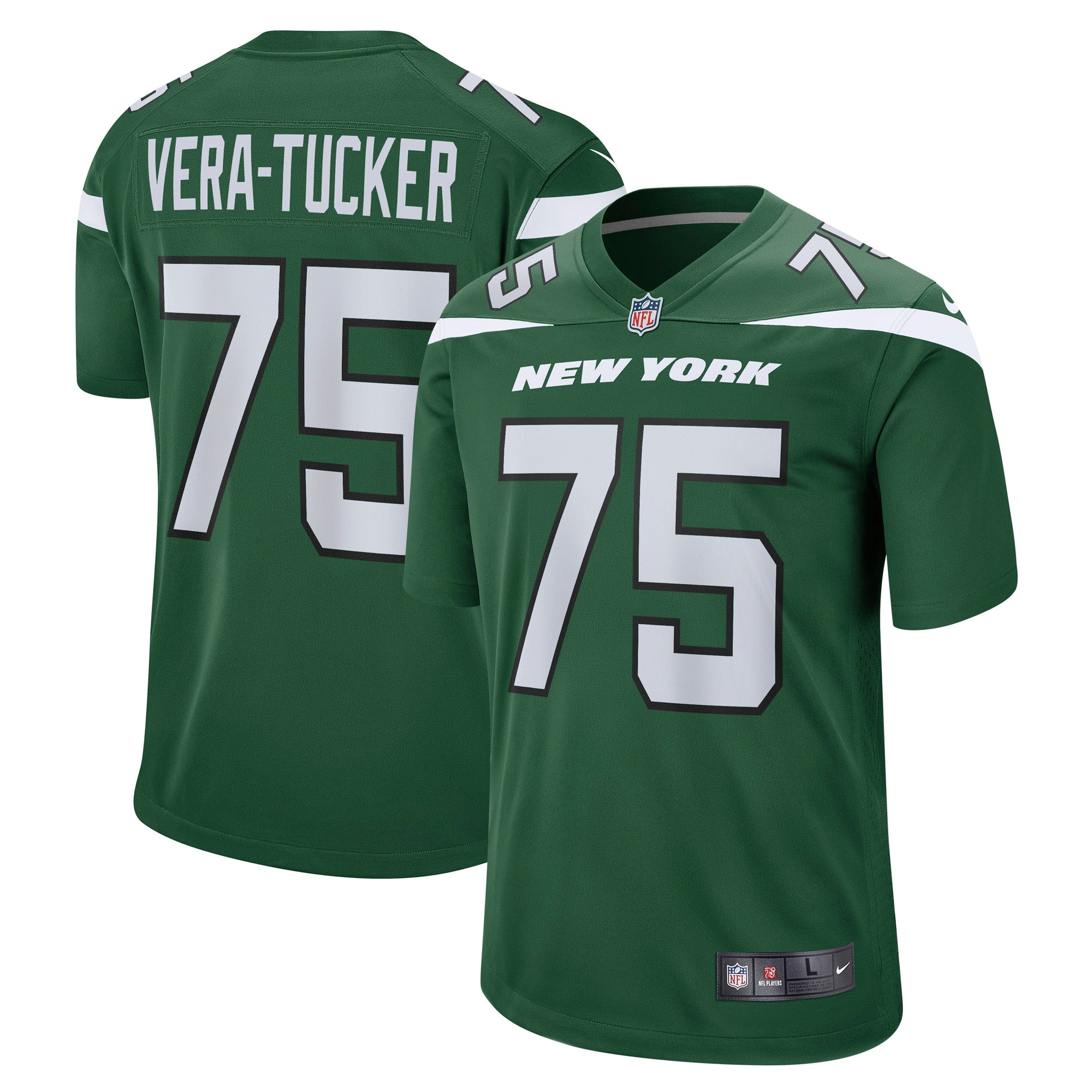 Alijah Vera-Tucker New York Jets Nike Game Player Jersey   Gotham Green