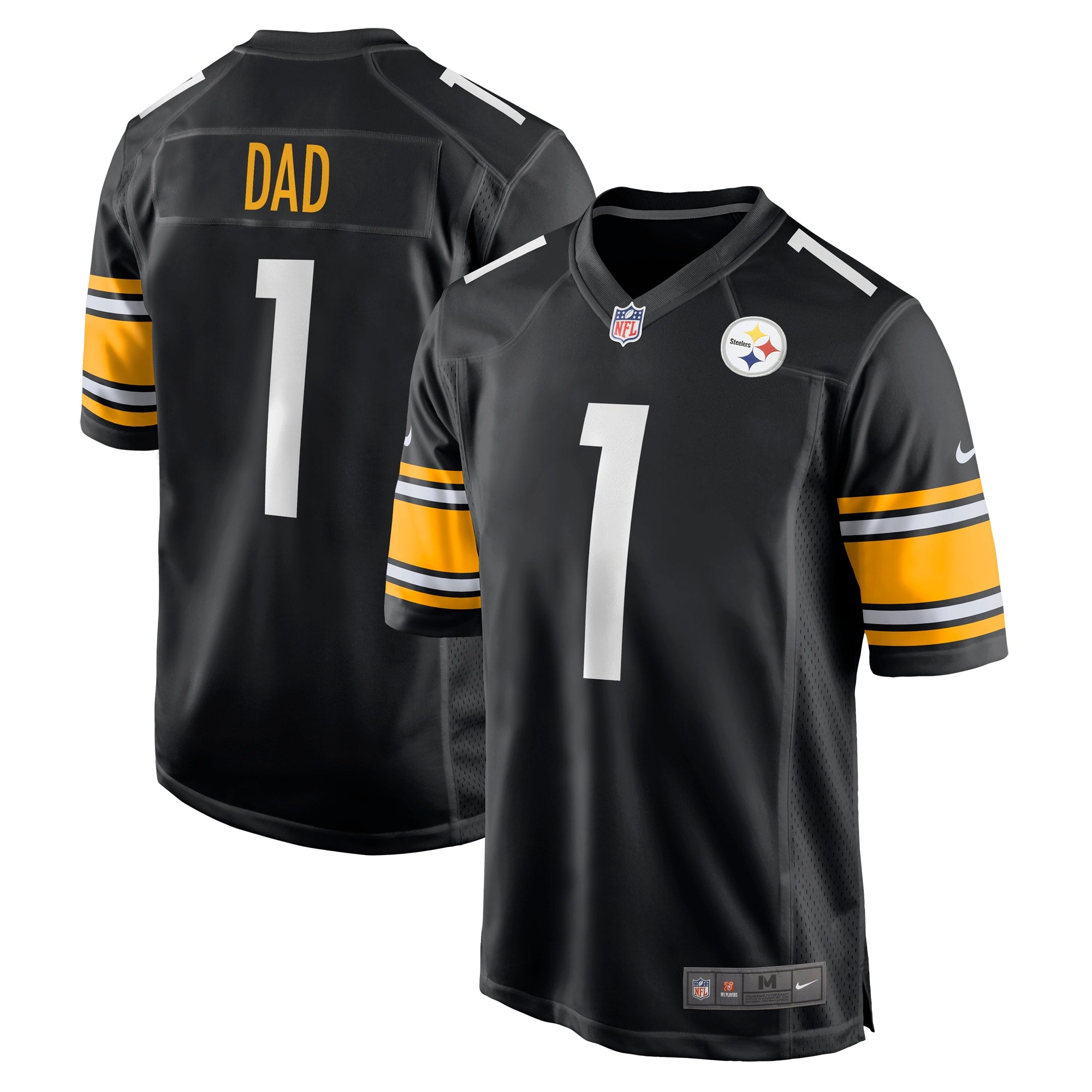 Number 1 Dad Pittsburgh Steelers Nike Game Jersey   Black