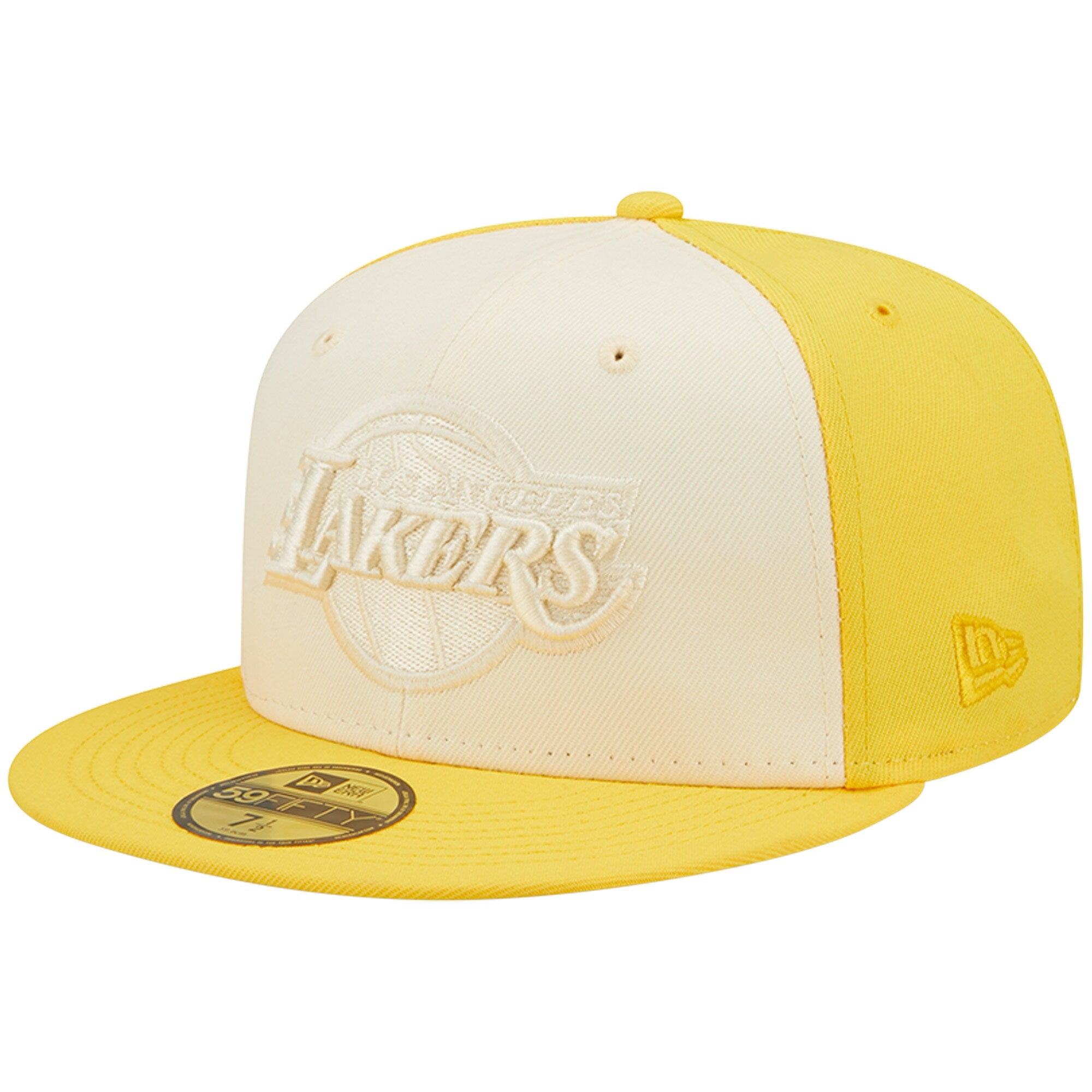 Los Angeles Lakers New Era Cork Two-Tone 59FIFTY Fitted Hat - Cream/Gold