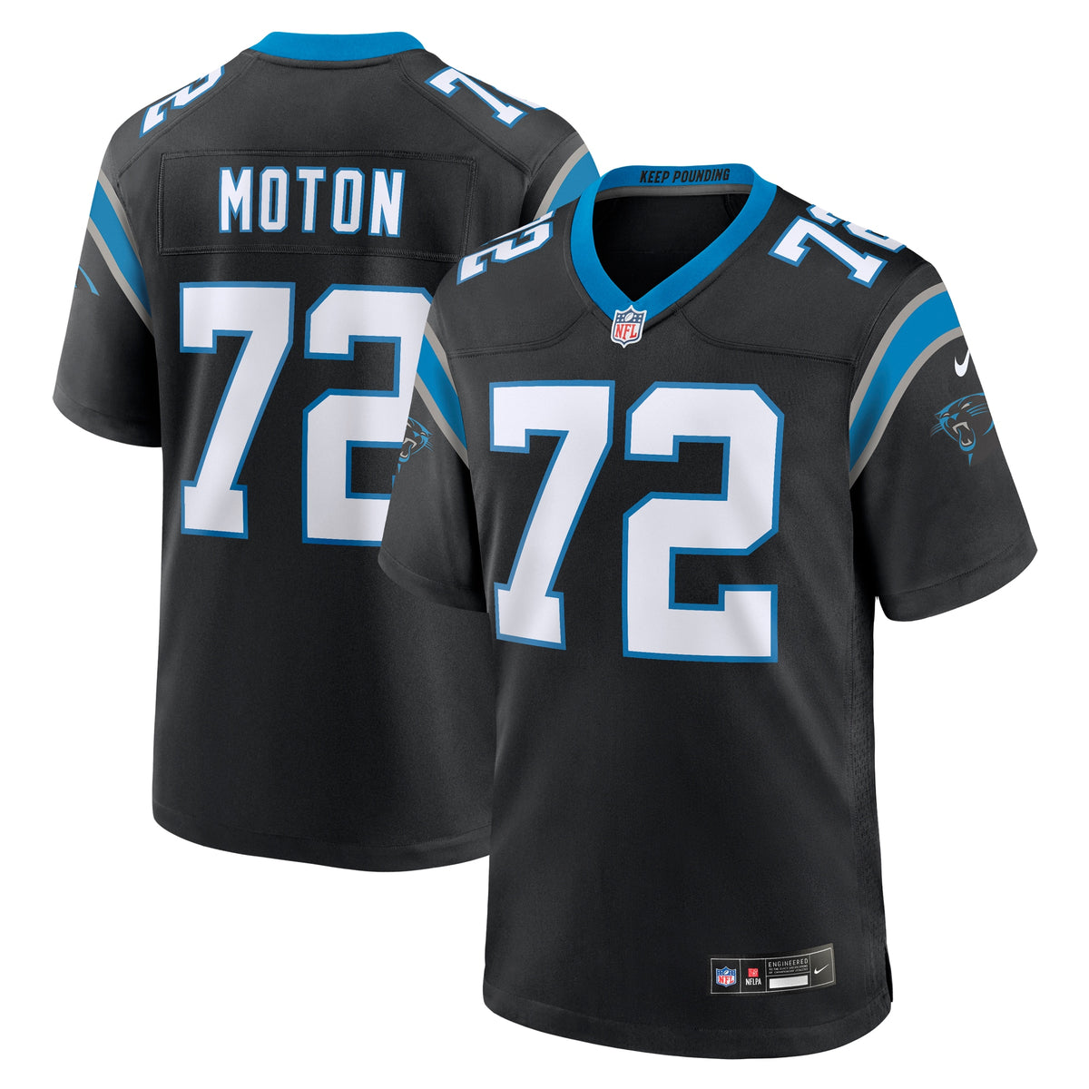 Taylor Moton Carolina Panthers Nike Team Game Jersey   Black