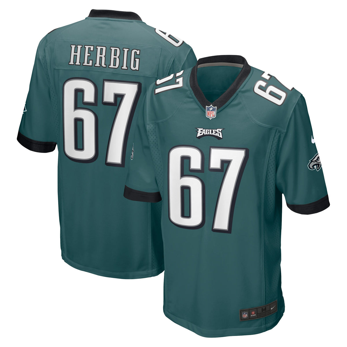 Nate Herbig Philadelphia Eagles Nike Game Jersey   Midnight Green