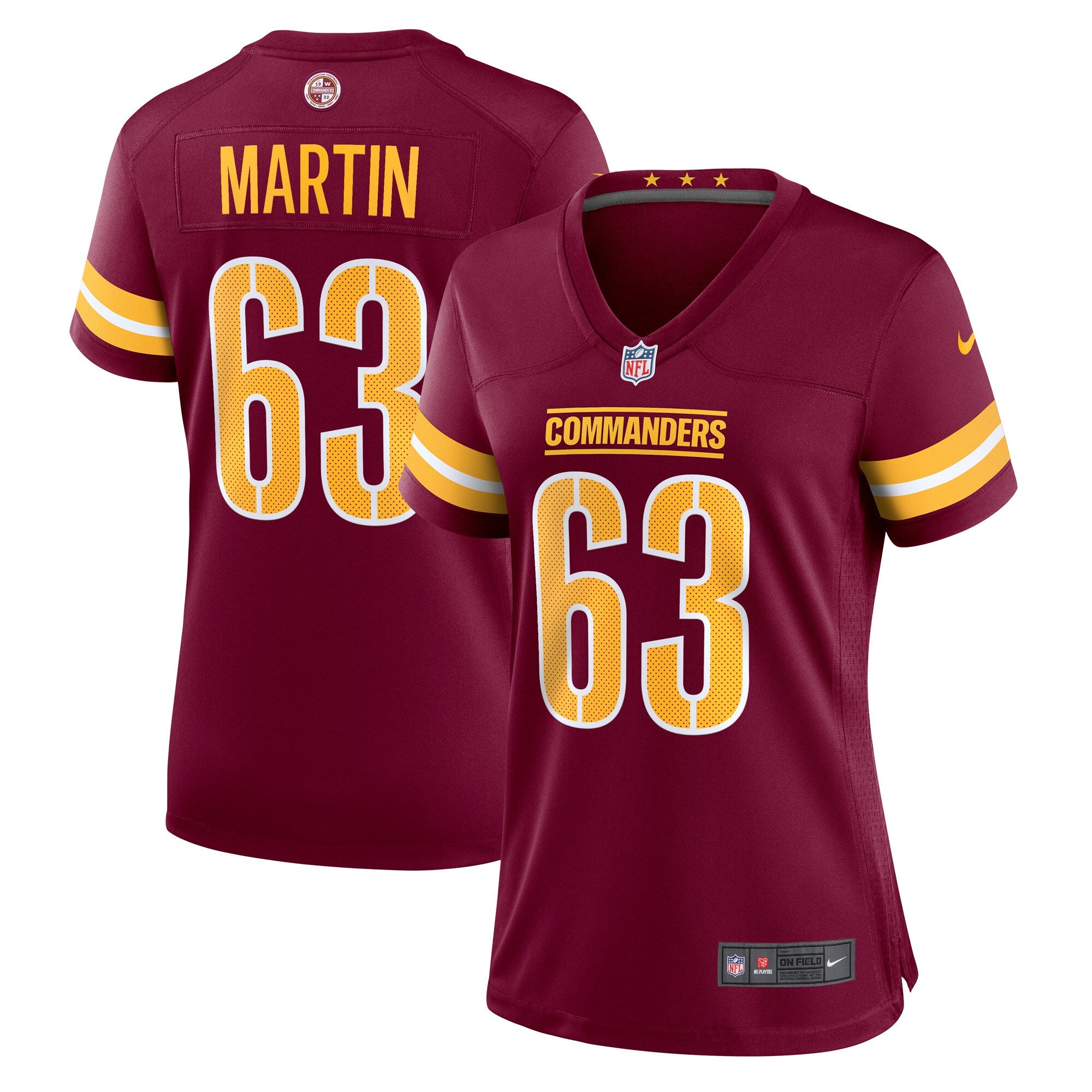 Wes Martin Washington Commanders Nike Women s Game Player Jersey   Burgundy