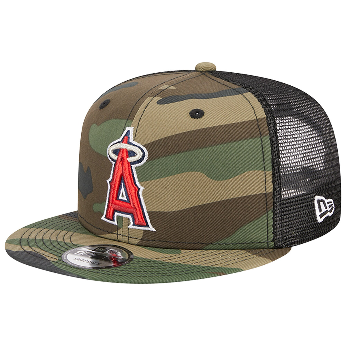 Los Angeles Angels New Era Woodland Camo Trucker 9FIFTY Snapback Hat - Camo