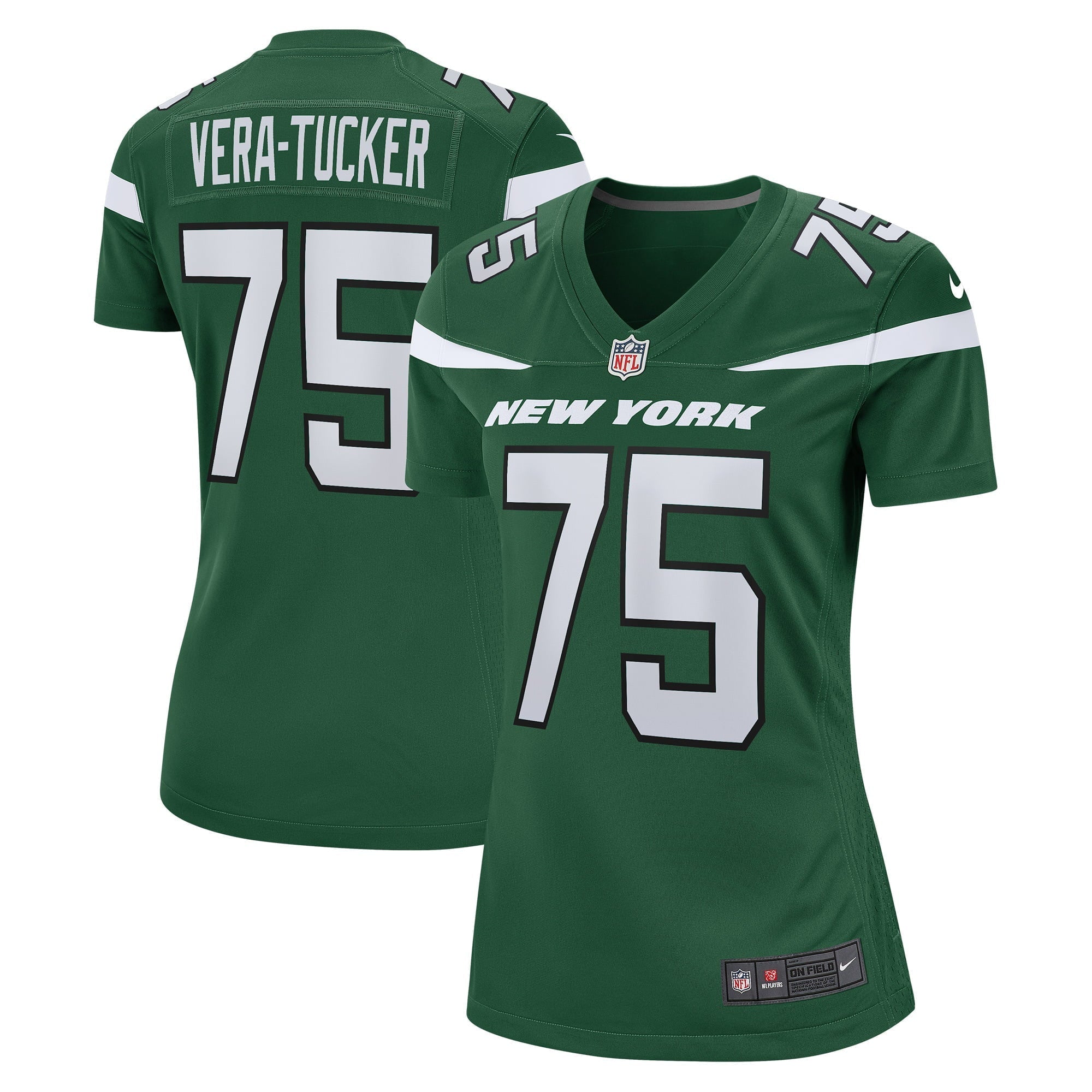 Women s Nike Alijah Vera-Tucker Gotham Green New York Jets Game Player Jersey