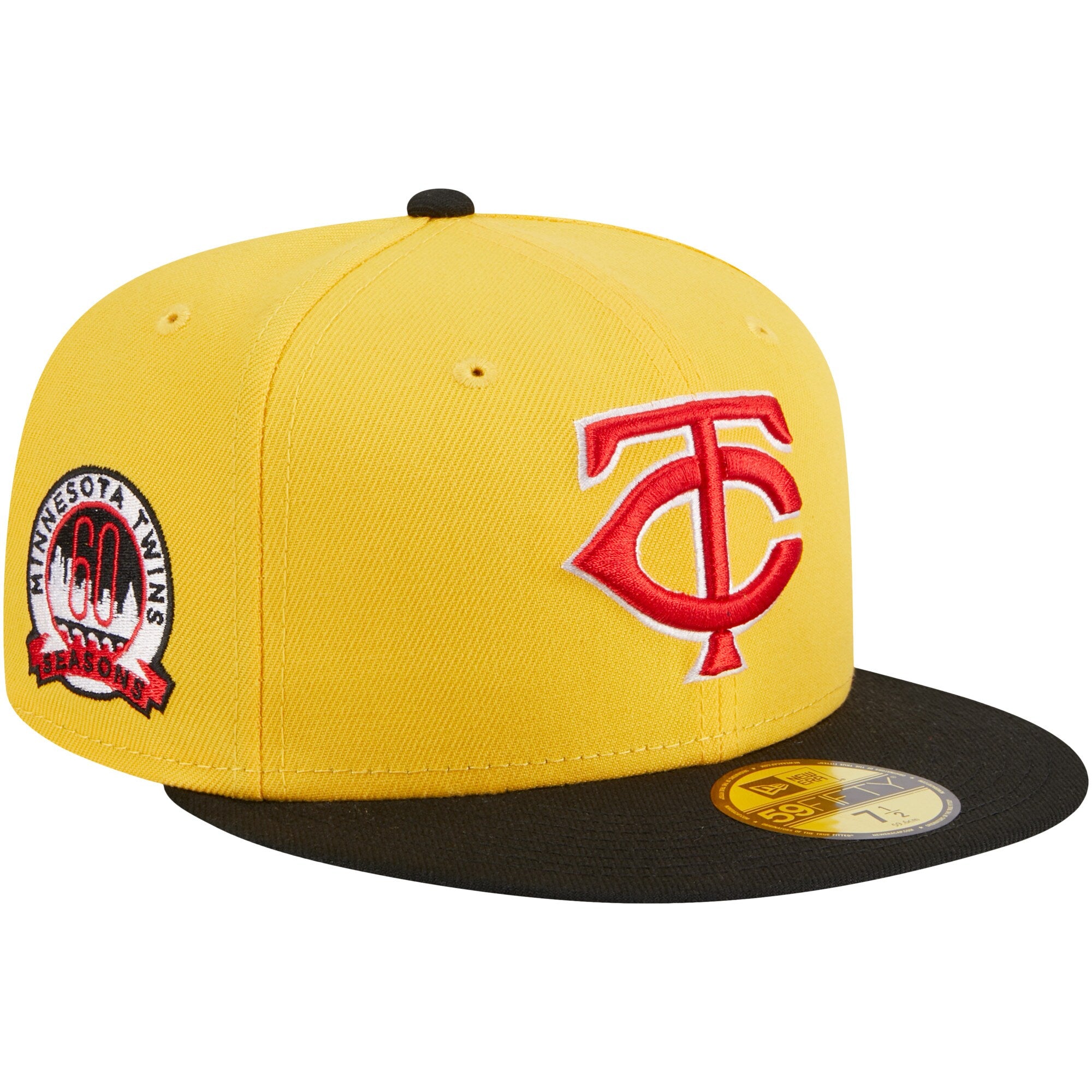 Minnesota Twins New Era Grilled 59FIFTY Fitted Hat - Yellow/Black