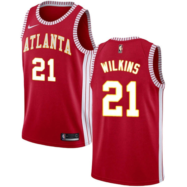 Men's Atlanta Hawks, NBA Jerseys Dominique Wilkins Statement Edition Jersey - Red