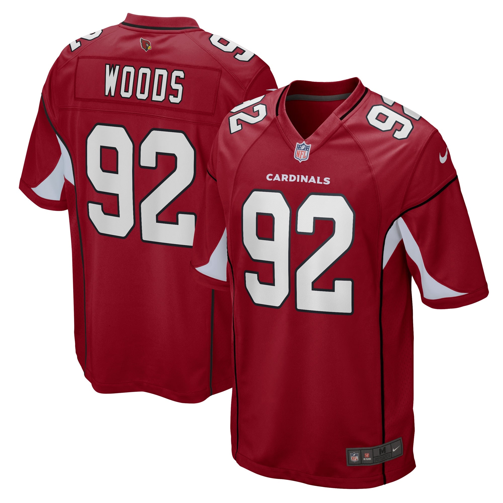 Men s Nike Antwaun Woods Cardinal Arizona Cardinals Game Player Jersey