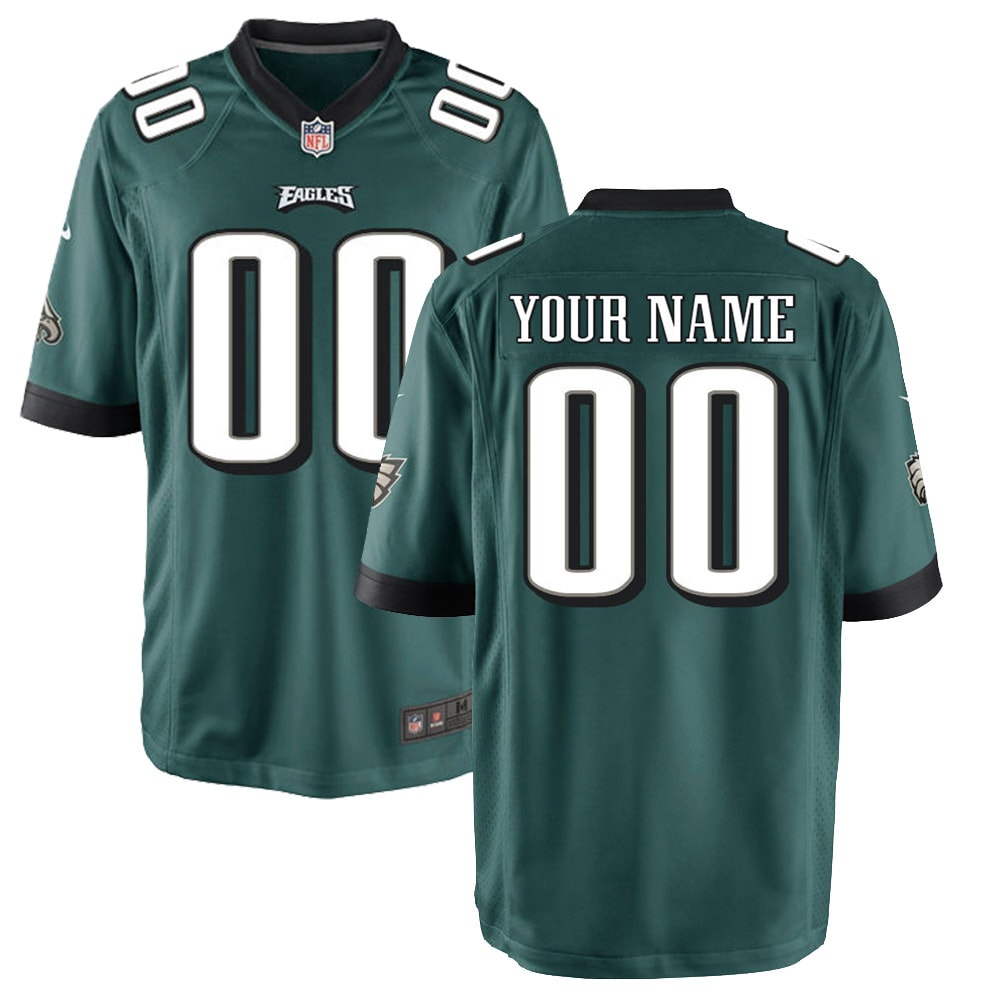 Philadelphia Eagles Nike Youth Custom Game Jersey   Midnight Green