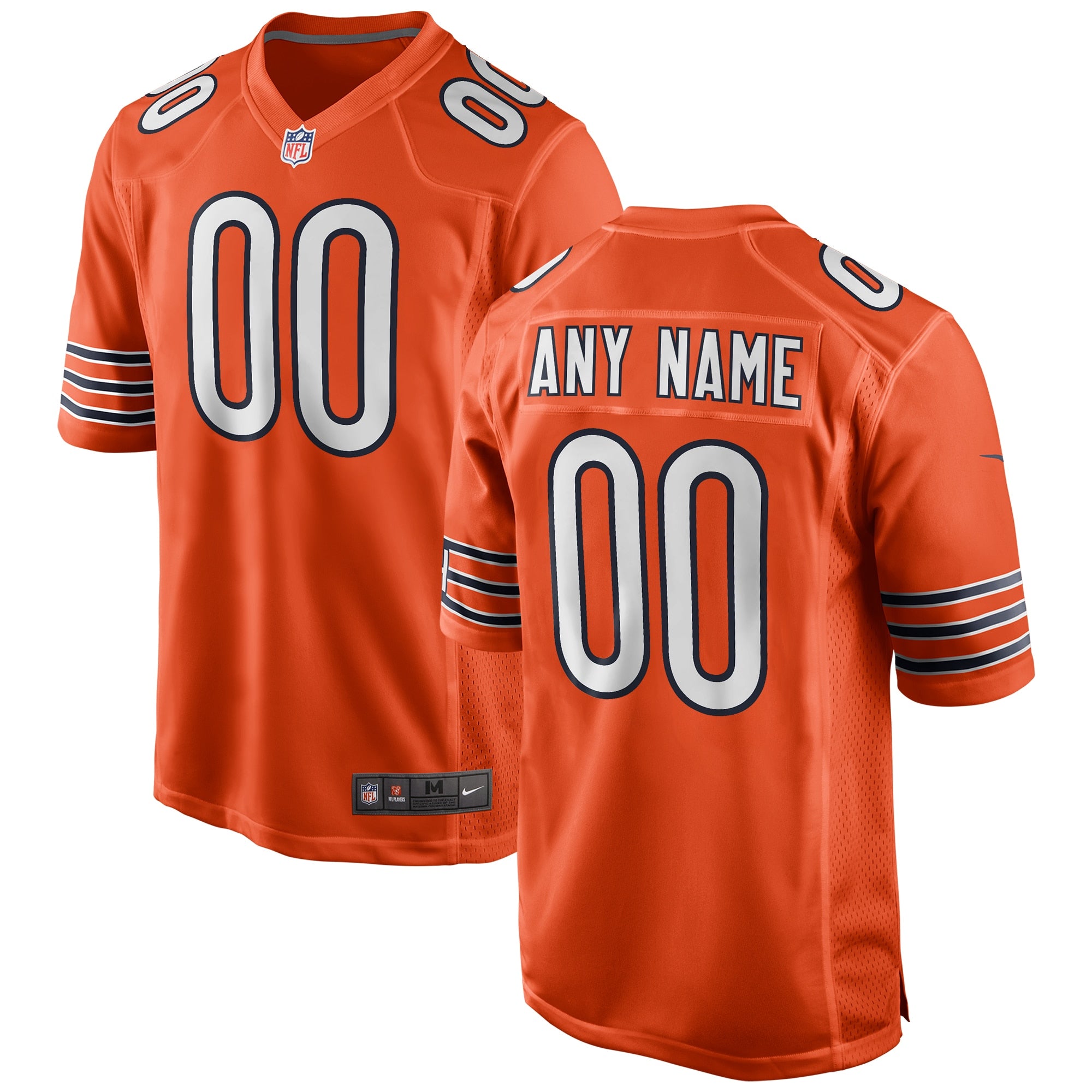 Chicago Bears Nike Alternate Custom Game Jersey   Orange