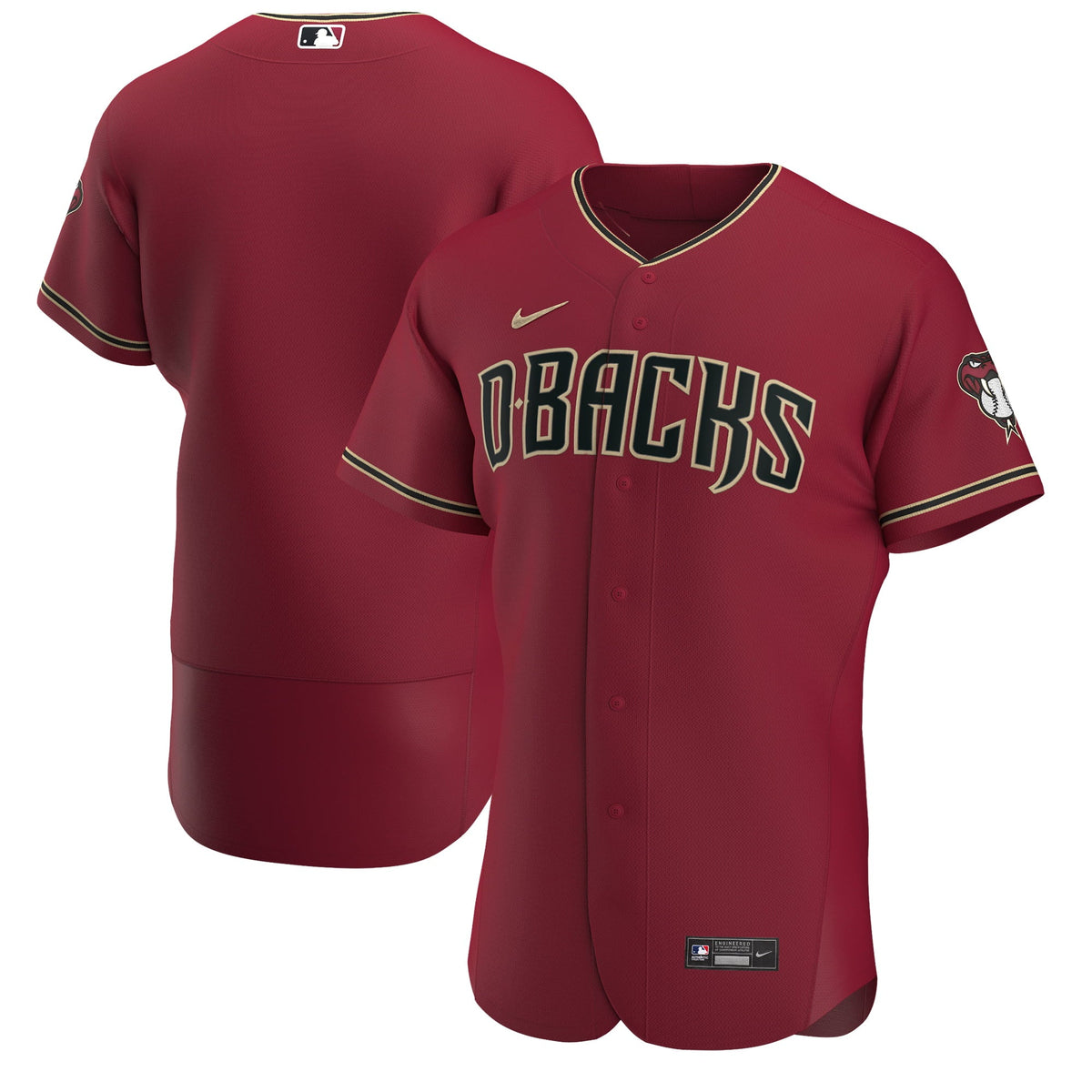 Men's Nike Crimson Arizona Diamondbacks Alternate Authentic Team Jersey