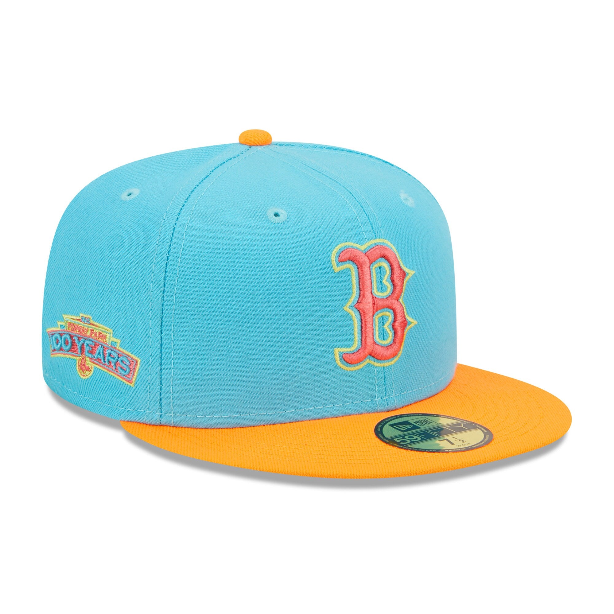 Boston Red Sox New Era Vice Highlighter 59FIFTY Fitted Hat - Blue/Orange