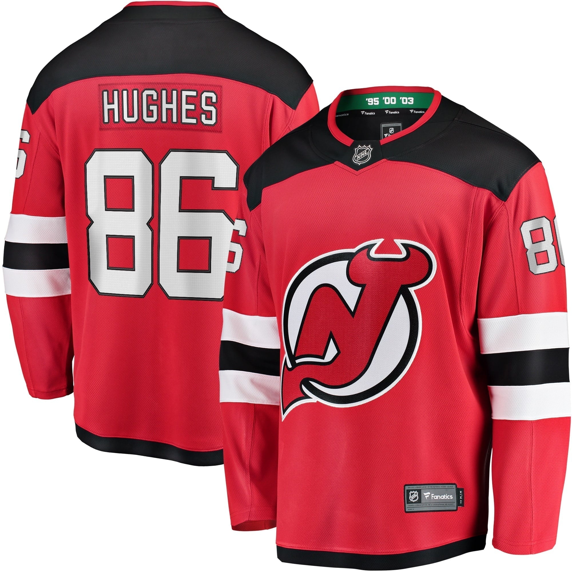 Youth Fanatics Branded Jack Hughes Red New Jersey Devils Home Breakaway Player Jersey