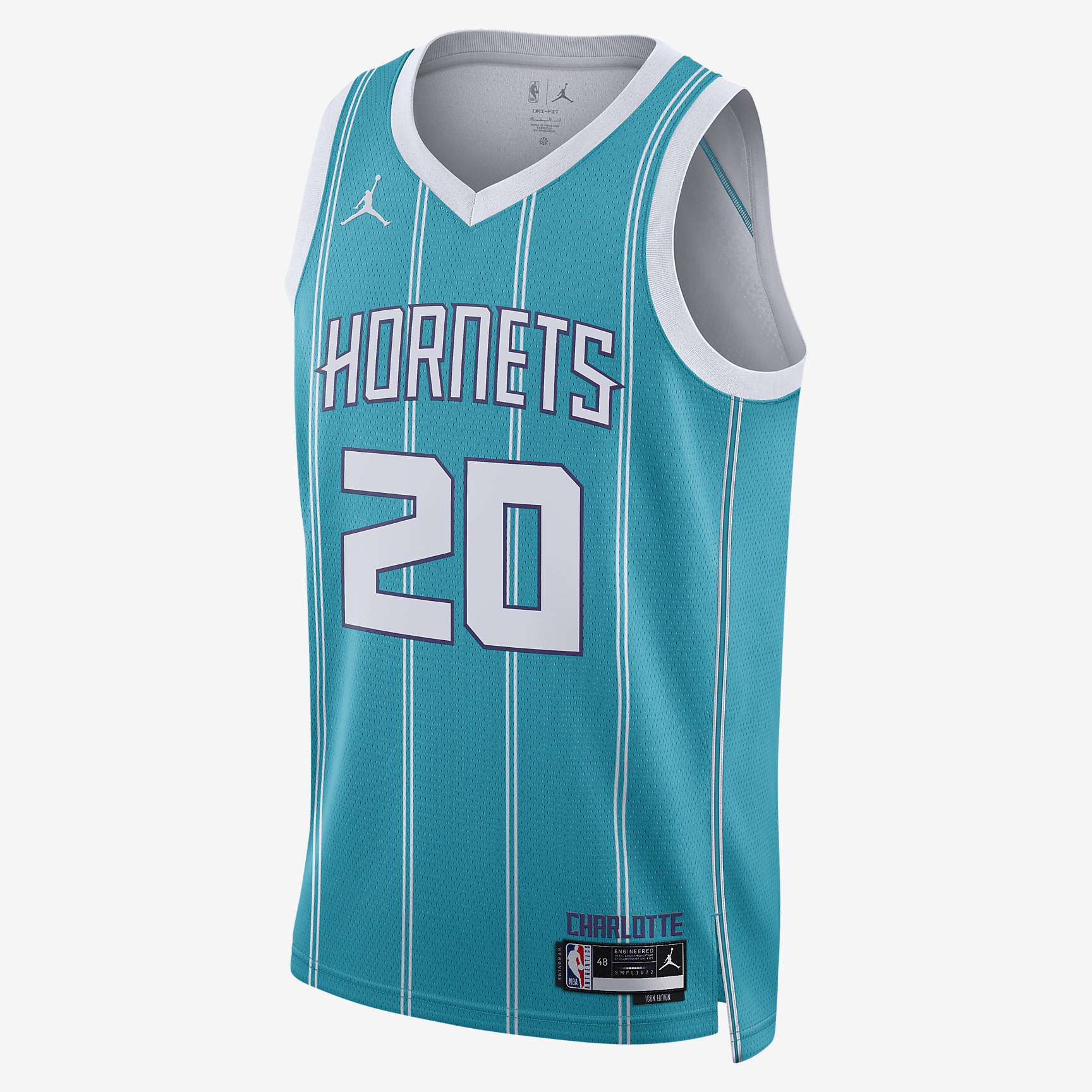 Charlotte Hornets Icon Edition 2022/23 Jordans Dri-FIT NBA Swingman Jersey - Rapid Teal