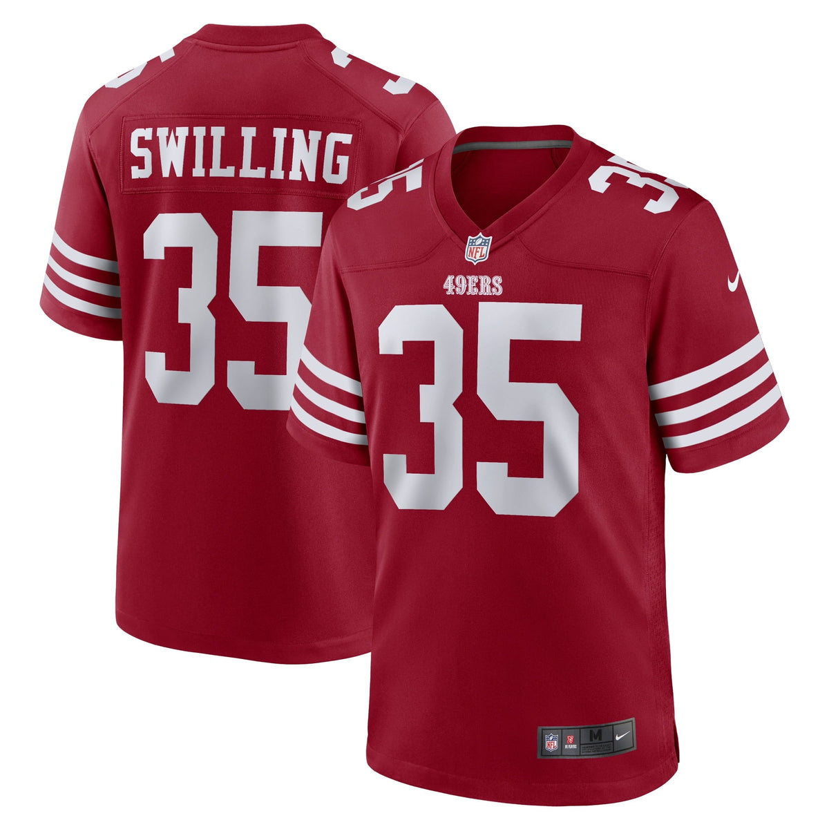 Men s Nike Tre Swilling Scarlet San Francisco 49ers Team Game Jersey