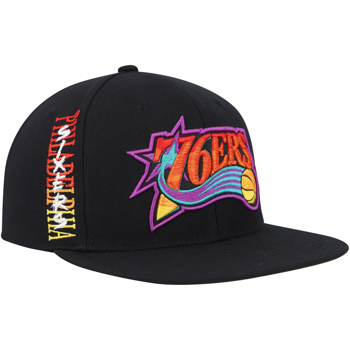 Philadelphia 76ers Mitchell & Ness Soul High-Grade Fade Undervisor Snapback Hat - Black
