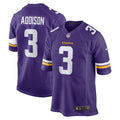 Youth Minnesota Vikings Jordan Addison Game Jersey   Purple