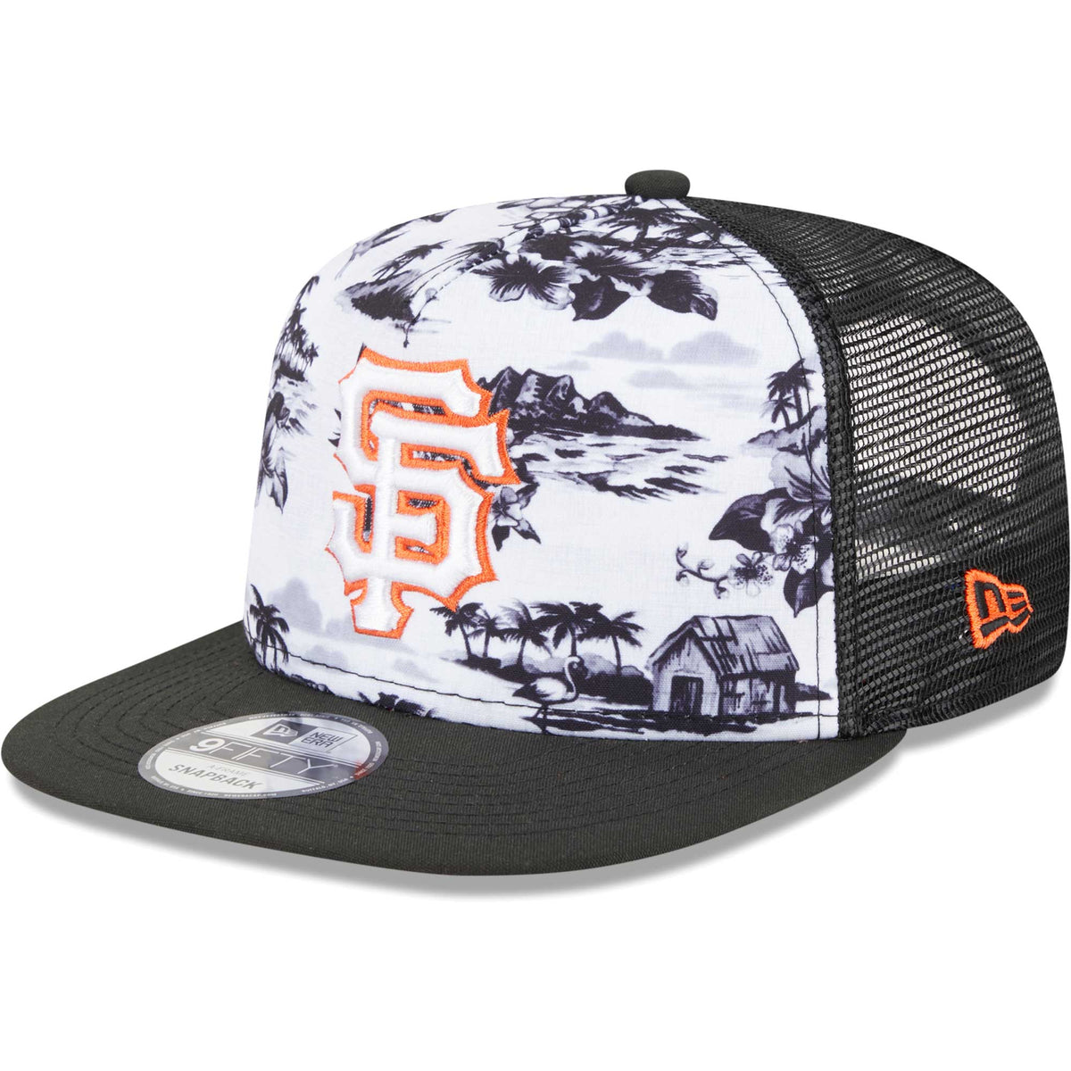 San Francisco Giants New Era Vacay 2.0 A-Frame Trucker 9FIFTY Snapback Hat - White/Black