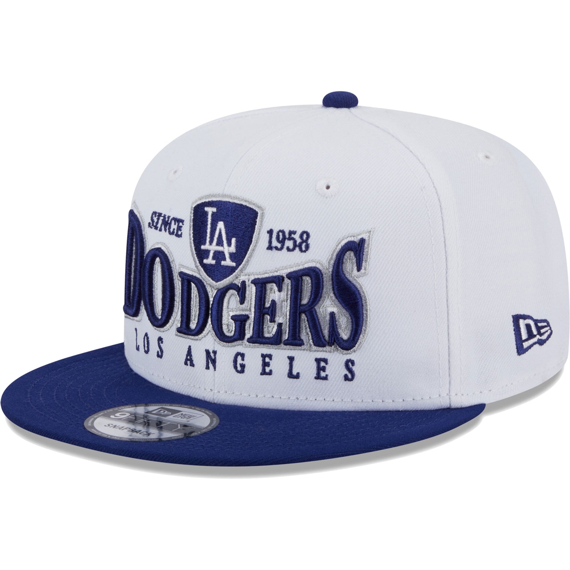 Los Angeles Dodgers New Era Crest 9FIFTY Snapback Hat - White/Royal