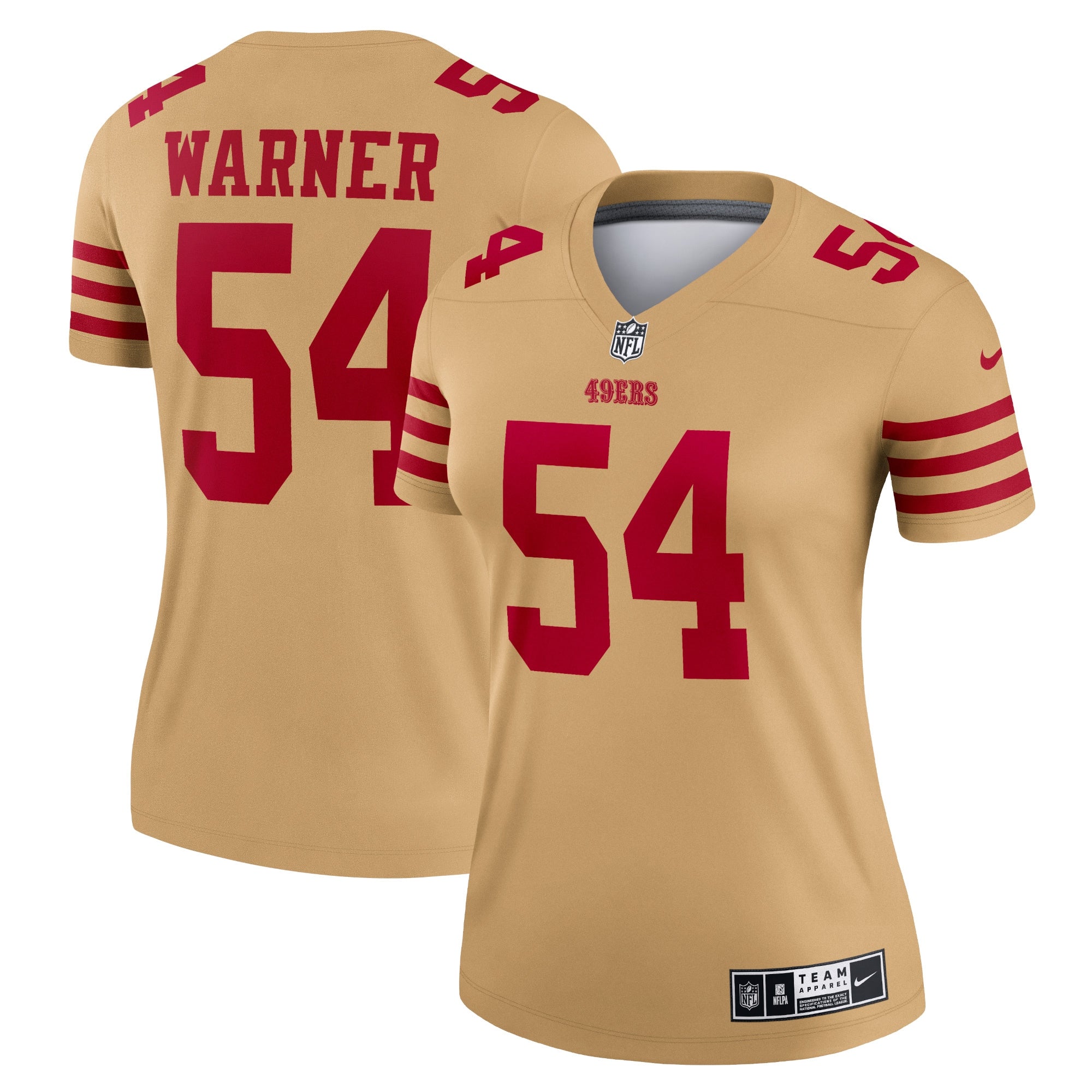 Fred Warner San Francisco 49ers Nike Women s Inverted Legend Jersey   Gold