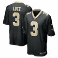 Men s Nike Wil Lutz Black New Orleans Saints Game Jersey