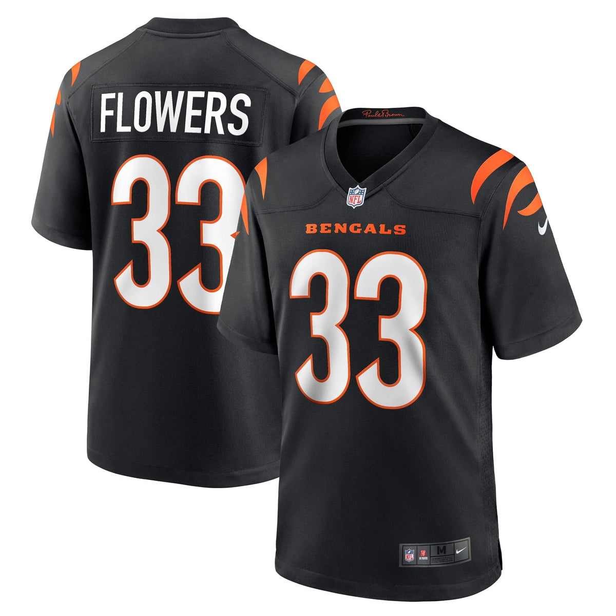 Men s Nike Tre Flowers Black Cincinnati Bengals Game Jersey
