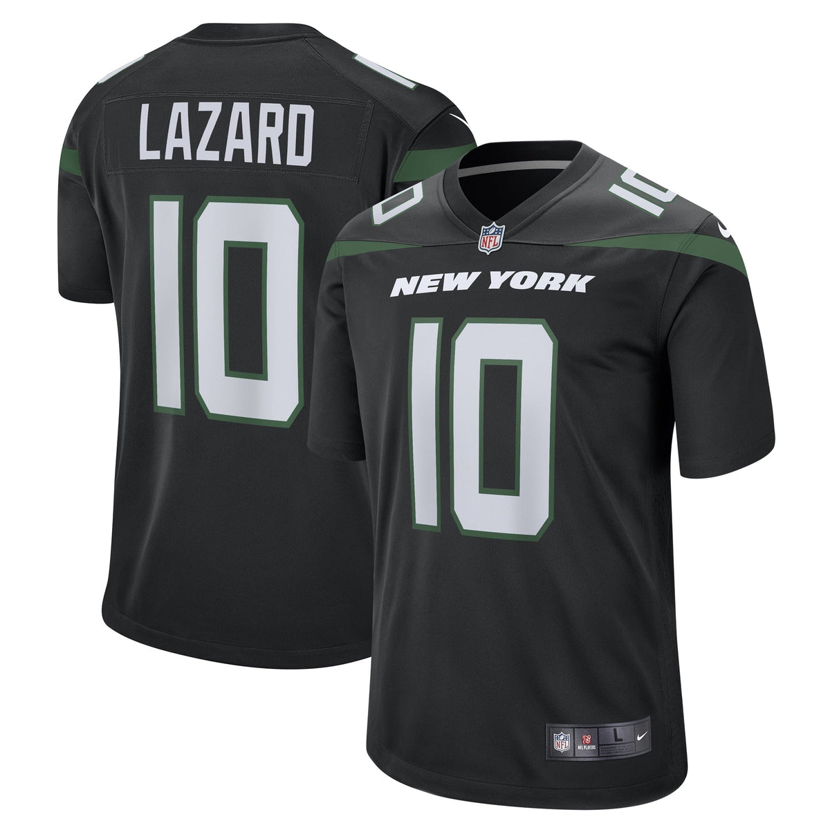 Men s Nike Allen Lazard Stealth Black New York Jets Alternate Game Jersey