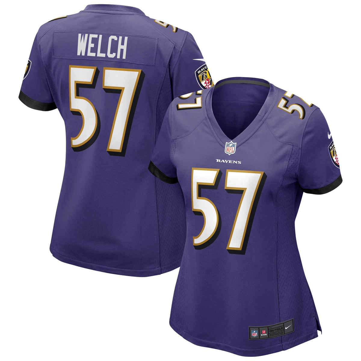 Women s Nike Kristian Welch Purple Baltimore Ravens Game Jersey