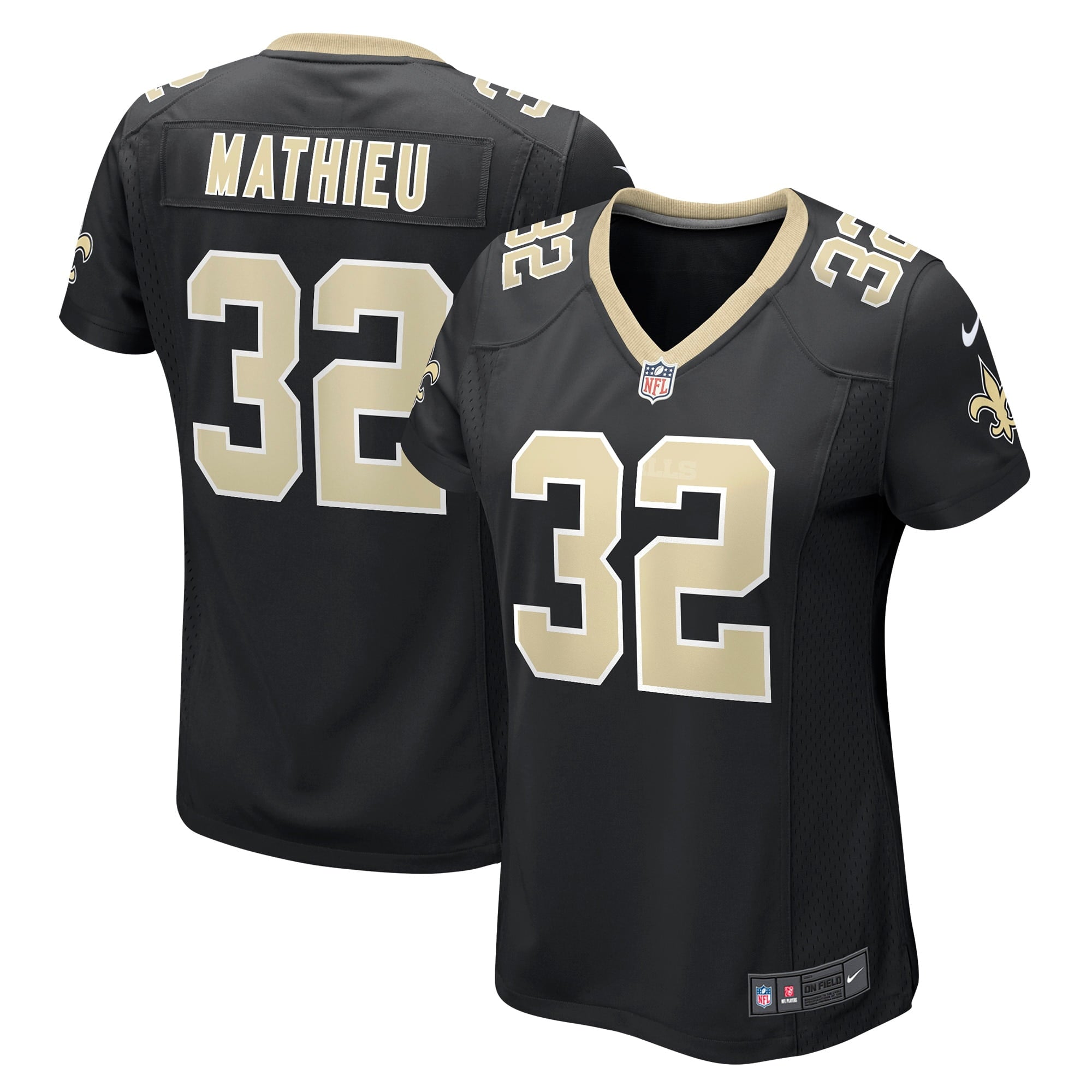 Women s Nike Tyrann Mathieu Black New Orleans Saints Game Jersey