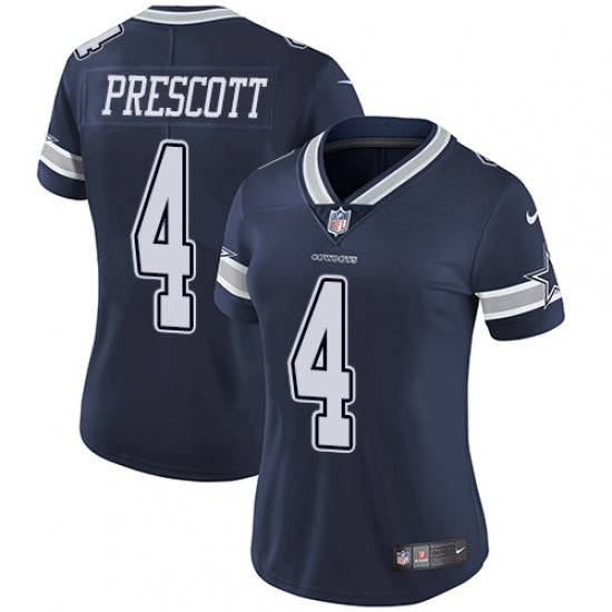 Women s Dallas Cowboys Dak Prescott Limited Player Jersey Navy Blue