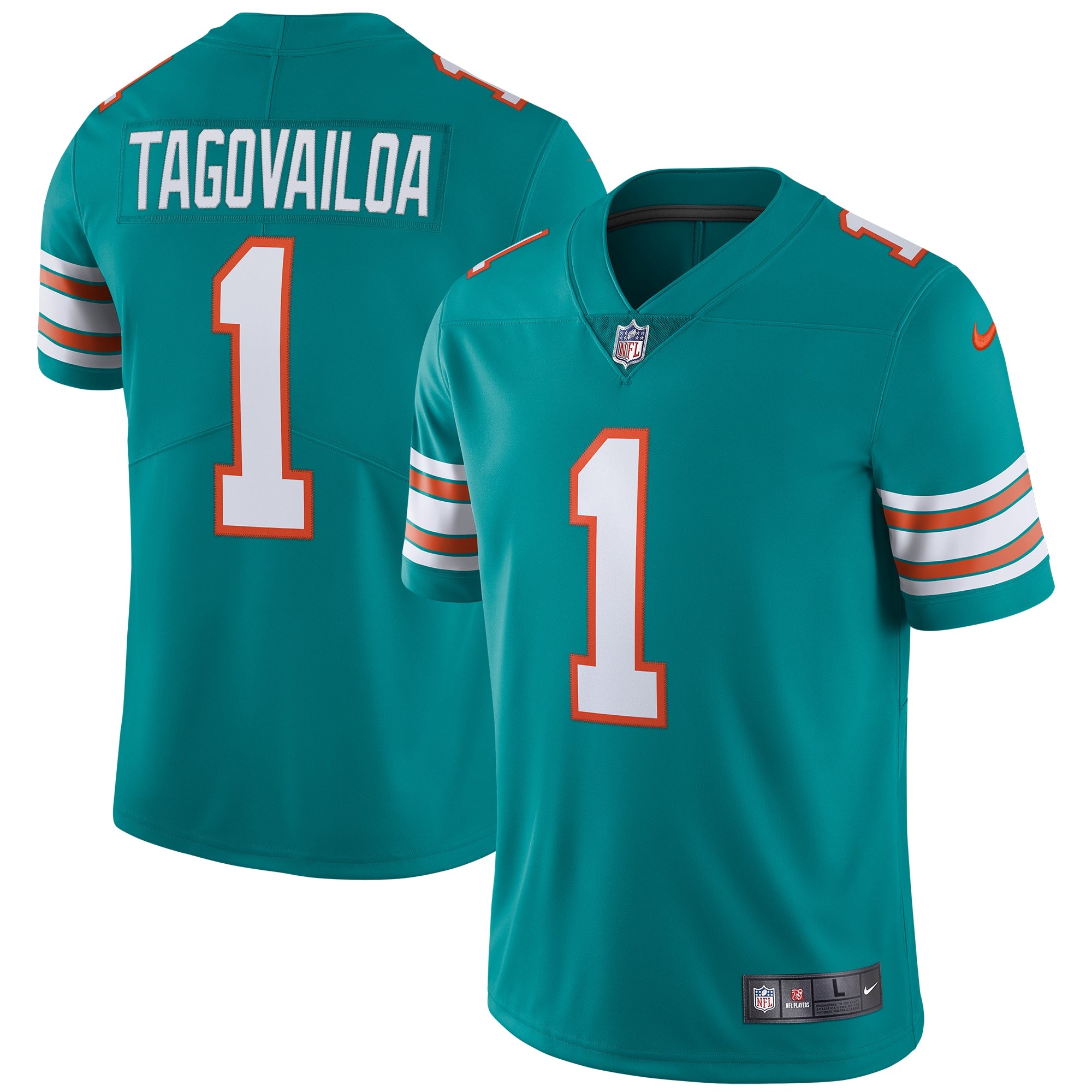 Tua Tagovailoa Miami Dolphins Nike Alternate Vapor Limited Jersey   Aqua