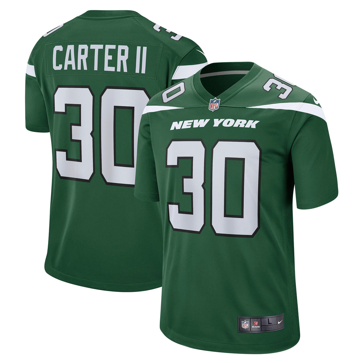 Men s Nike Michael Carter II Gotham Green New York Jets Game Jersey