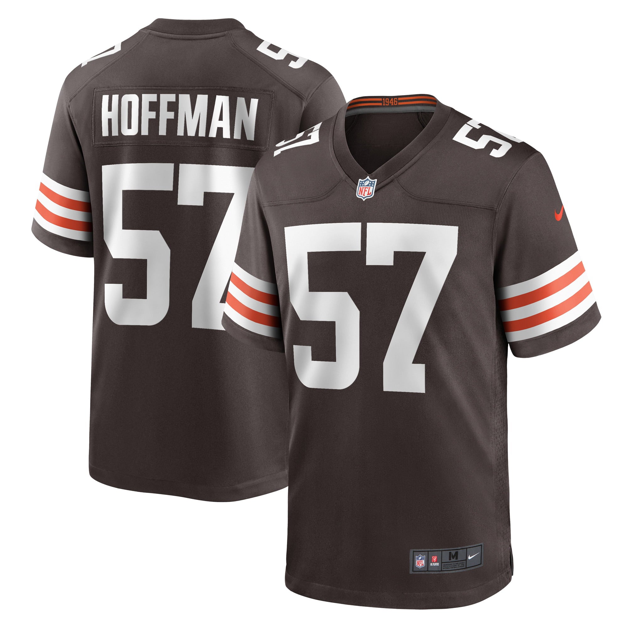 Men s Nike Brock Hoffman Brown Cleveland Browns Game Player Jersey