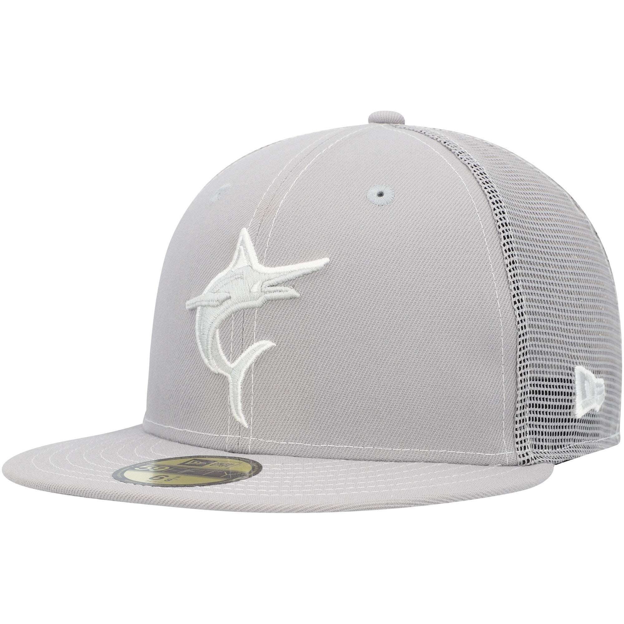 Miami Marlins New Era 2023 On-Field Batting Practice 59FIFTY Fitted Hat - Gray