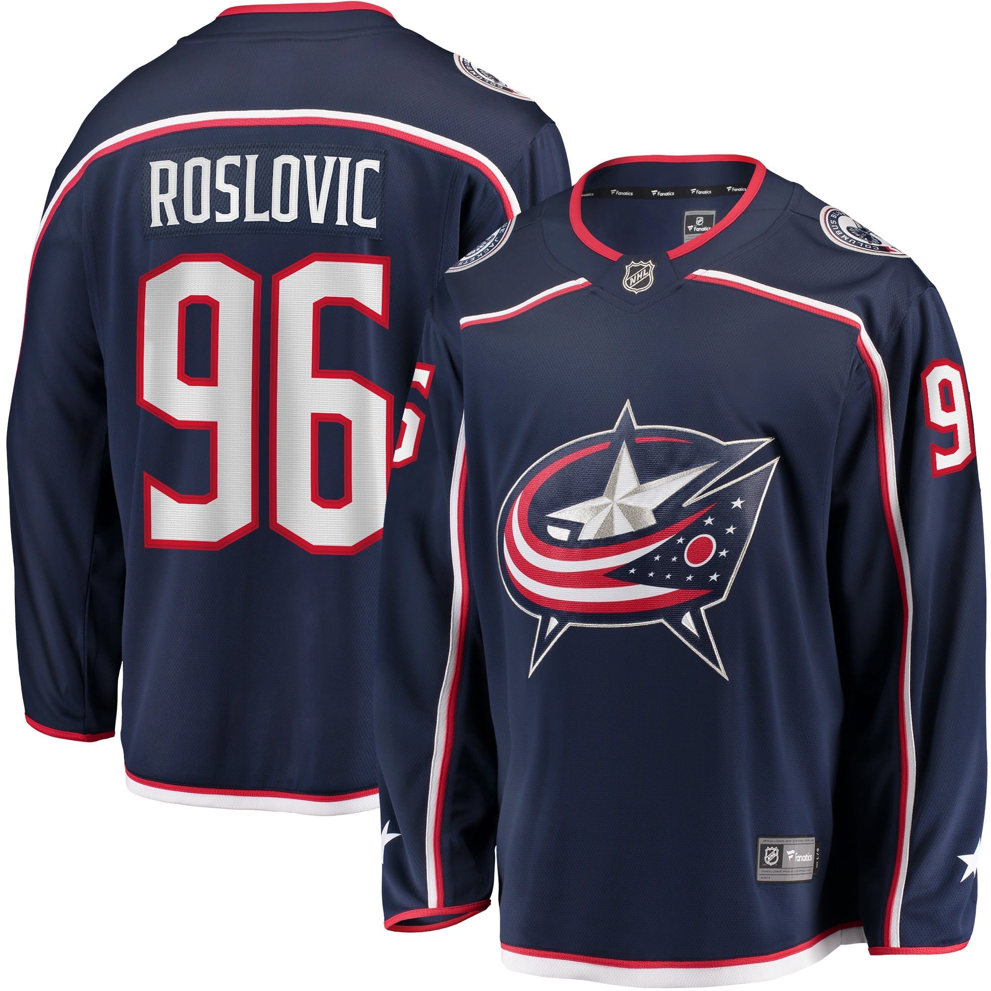 Men's Fanatics Branded Jack Roslovic Navy Columbus Blue Jackets Home Breakaway Jersey