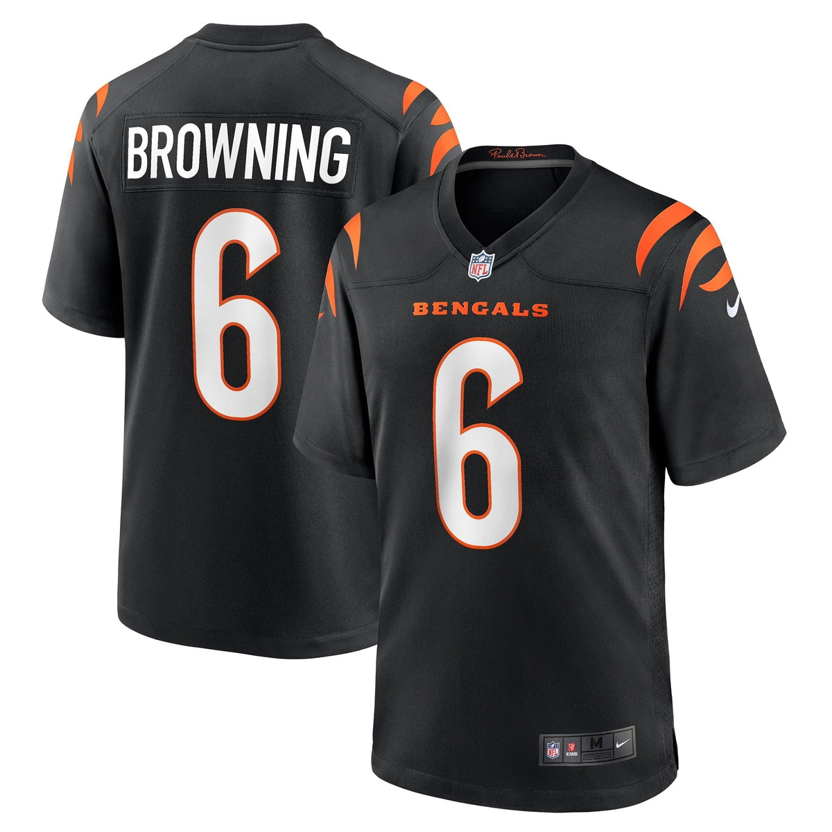 Men s Nike Jake Browning Black Cincinnati Bengals Game Jersey