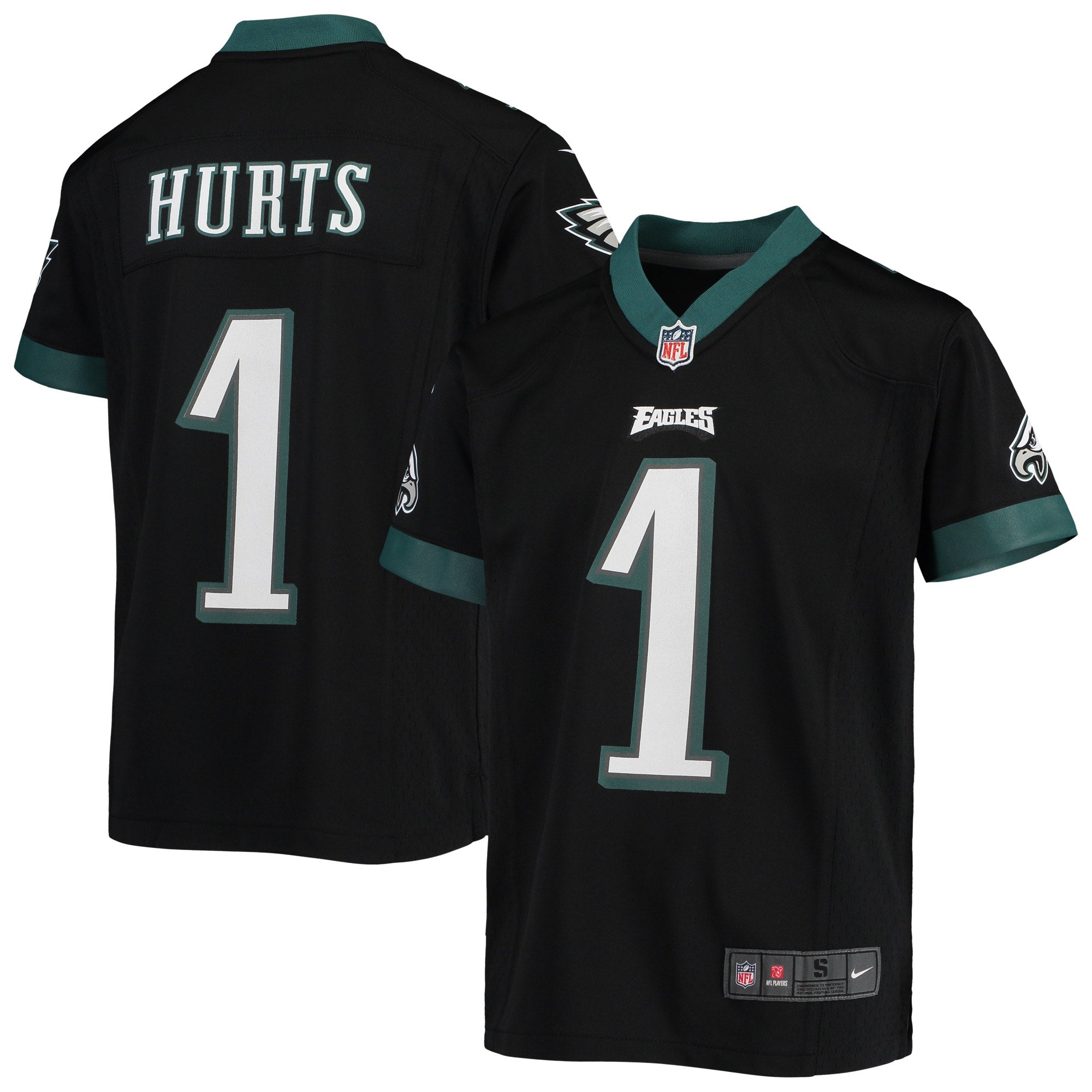 Jalen Hurts Philadelphia Eagles Nike Youth Game Jersey   Black