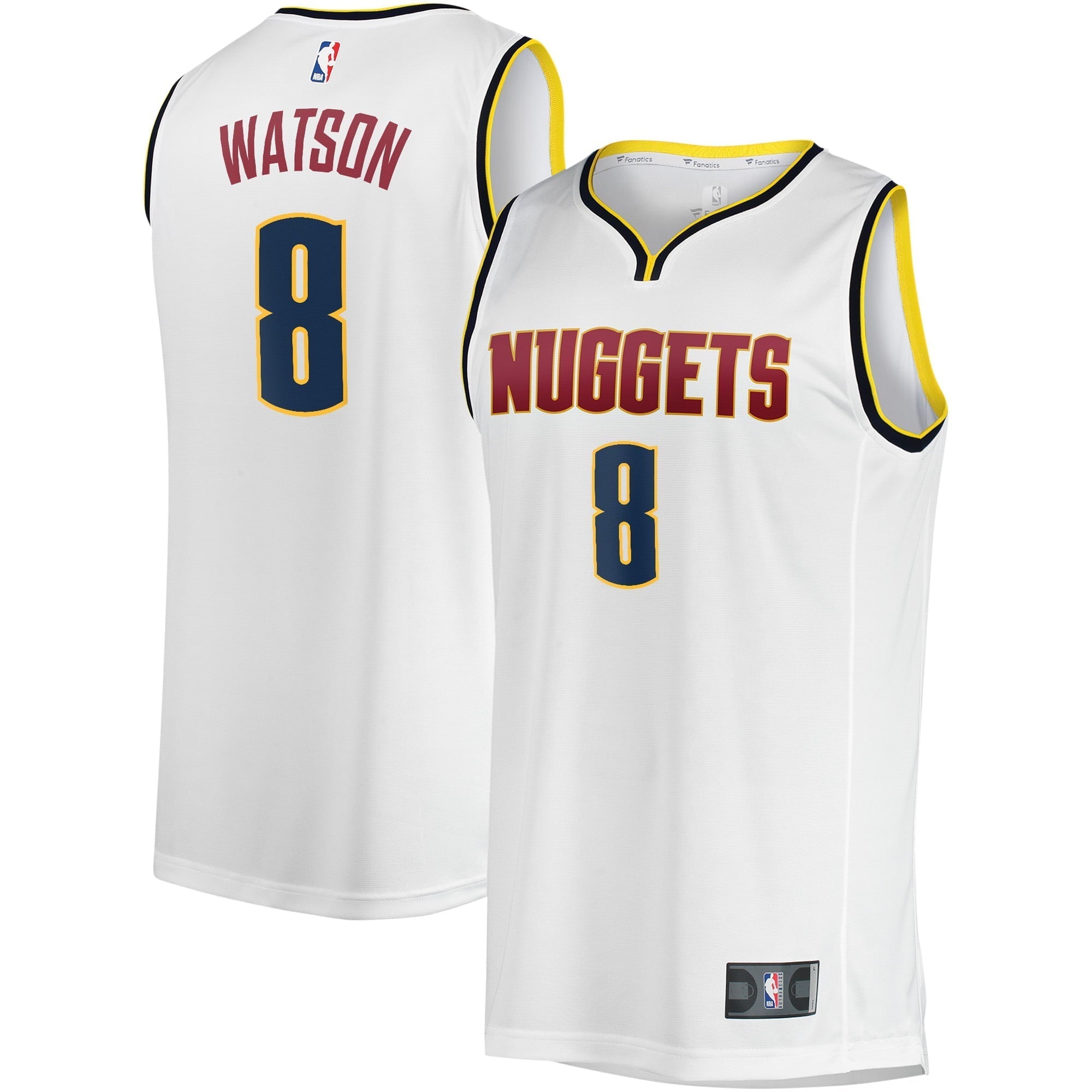 Youth Fanatics Branded Peyton Watson White Denver Nuggets Fast Break Player Jersey - Association Edition