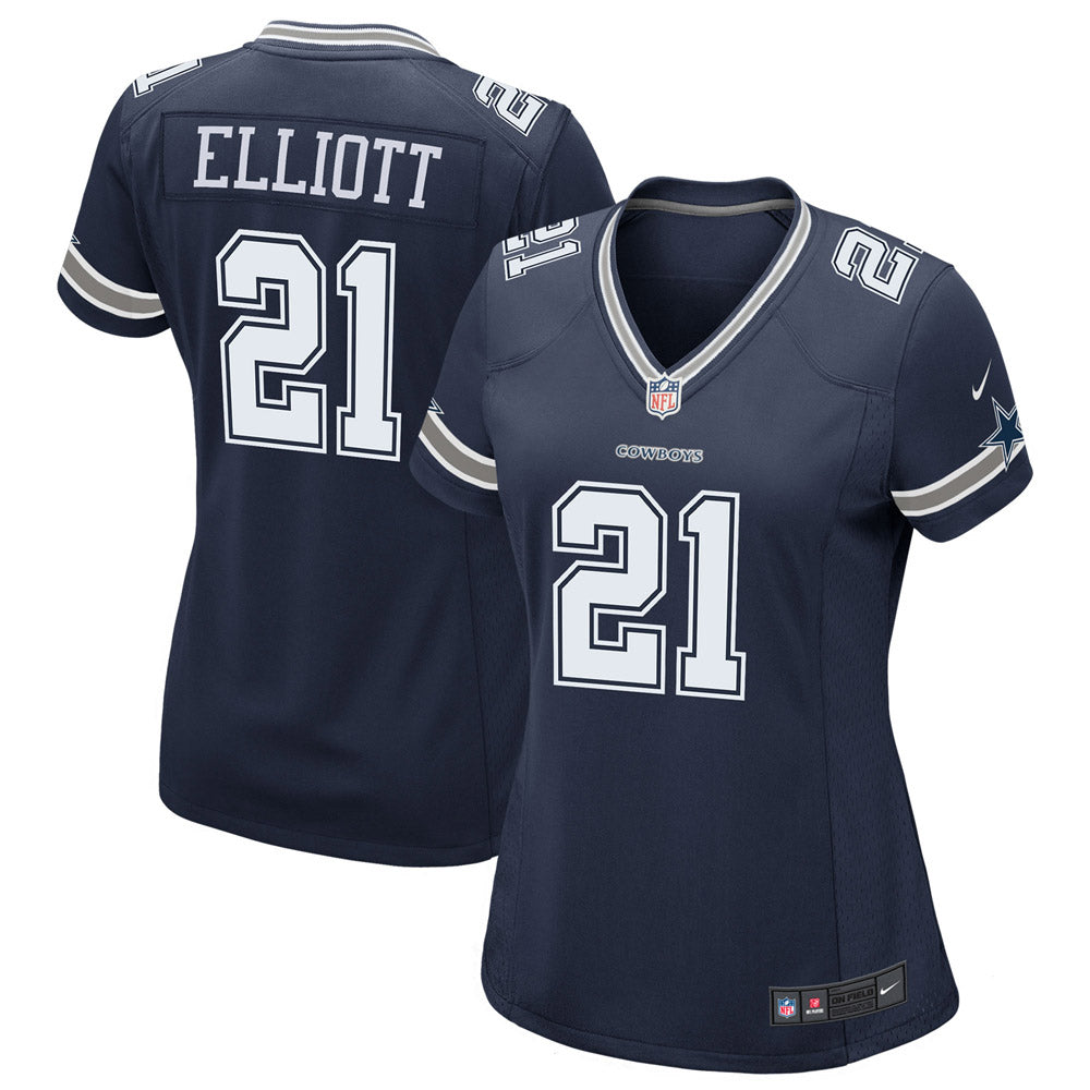 Women s Dallas Cowboys Ezekiel Elliott Game Team Jersey Navy