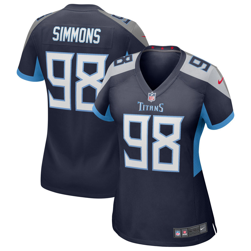 Women s Jeffery Simmons Tennessee Titans Game Jersey Navy