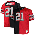 Deion Sanders Atlanta Falcons Mitchell   Ness Big   Tall Split Legacy Retired Player Replica Jersey   Black/Red