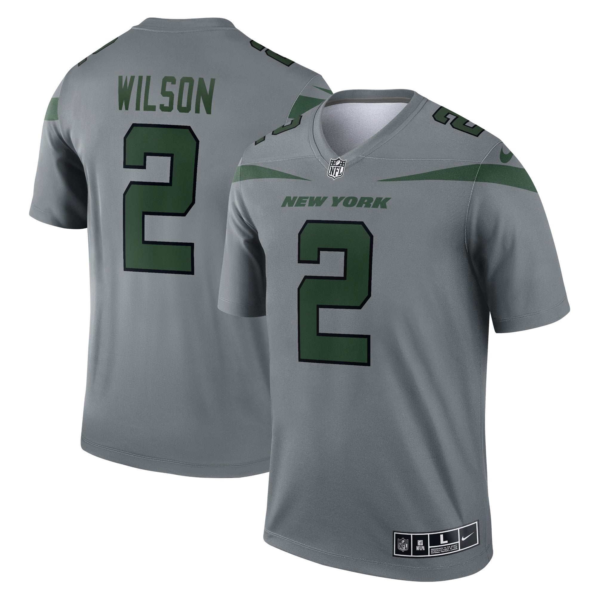 Zach Wilson New York Jets Nike Inverted Legend Jersey   Gray