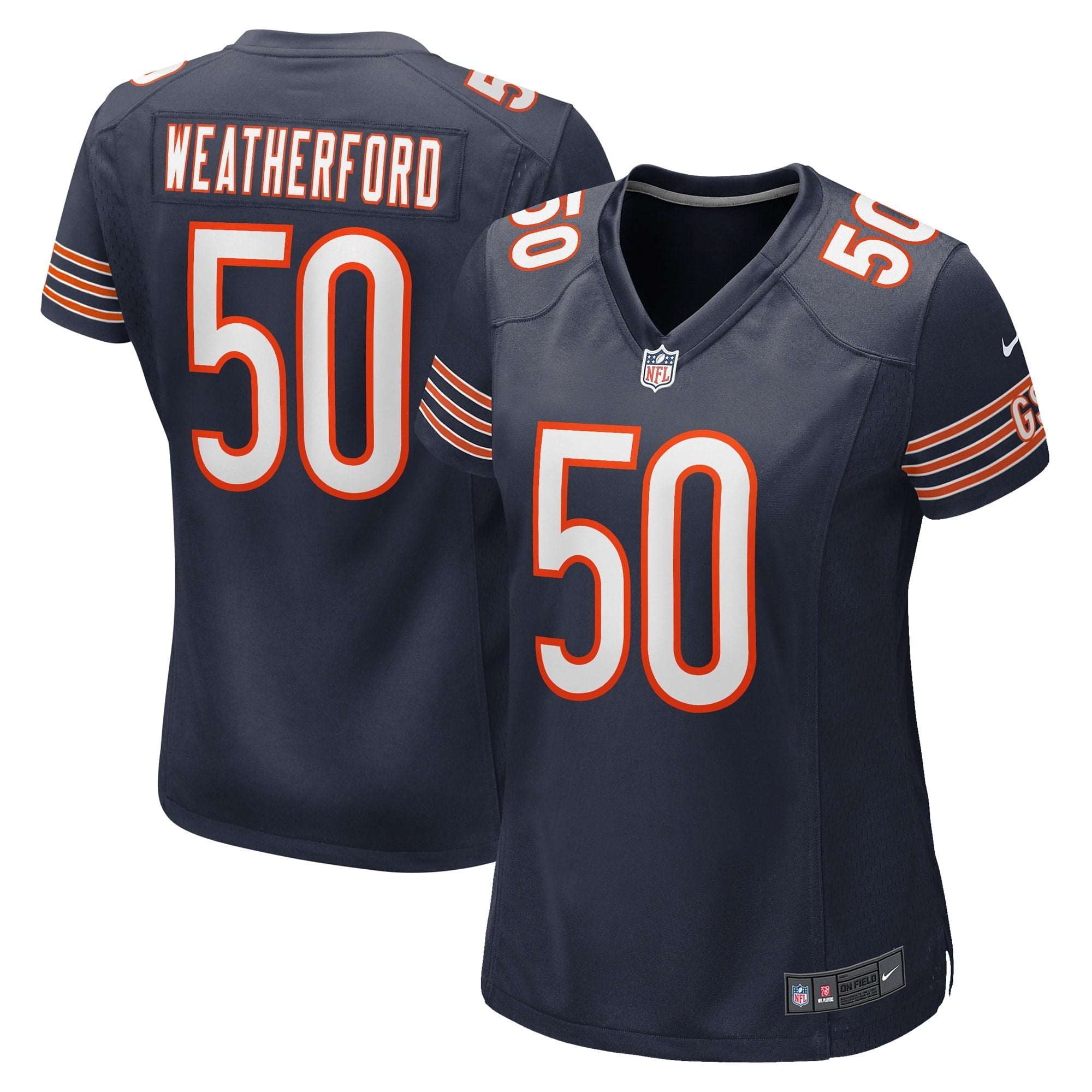 Women s Nike Sterling Weatherford Navy Chicago Bears Game Player Jersey