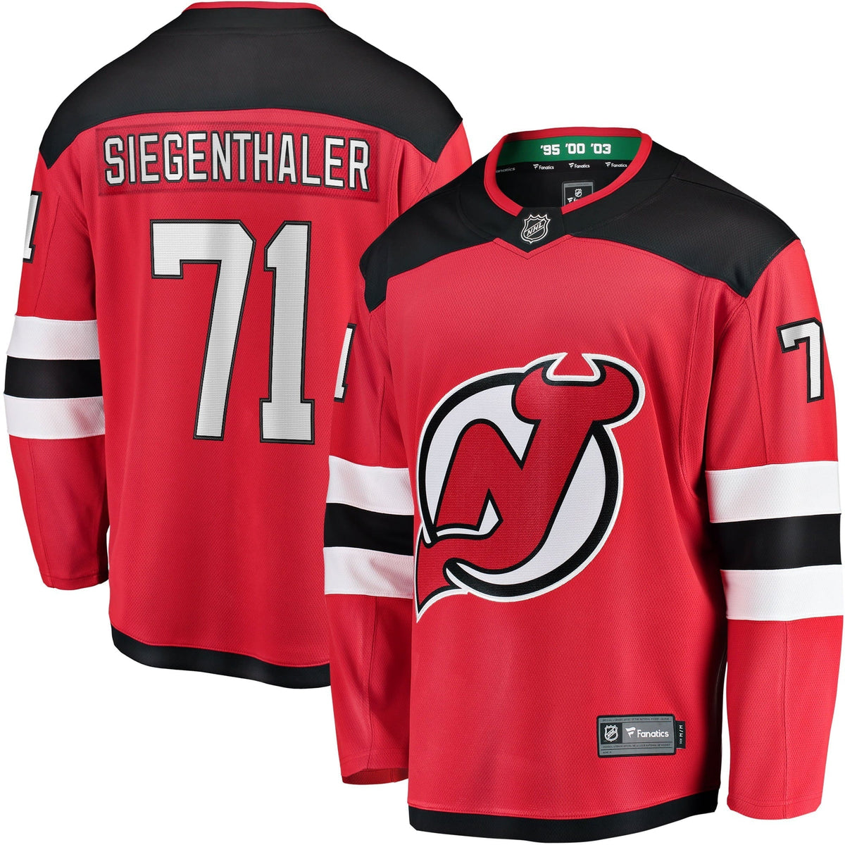 Men's Fanatics Branded Jonas Siegenthaler Red New Jersey Devils Home Breakaway Player Jersey