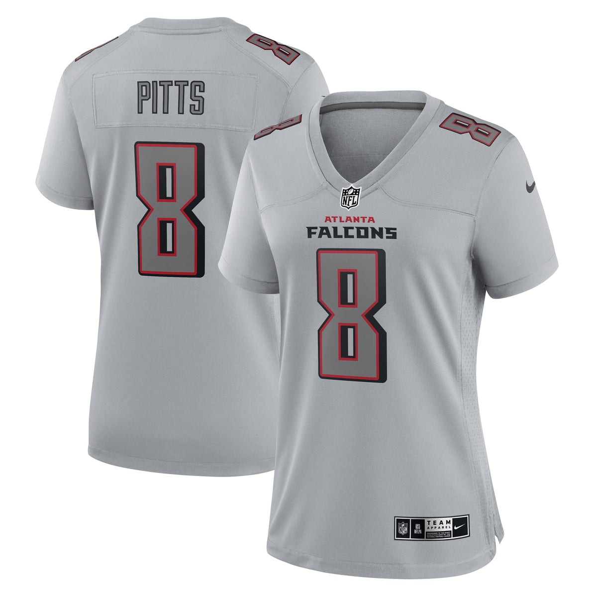 Women s Nike Kyle Pitts Gray Atlanta Falcons Atmosphere Fashion Game Jersey