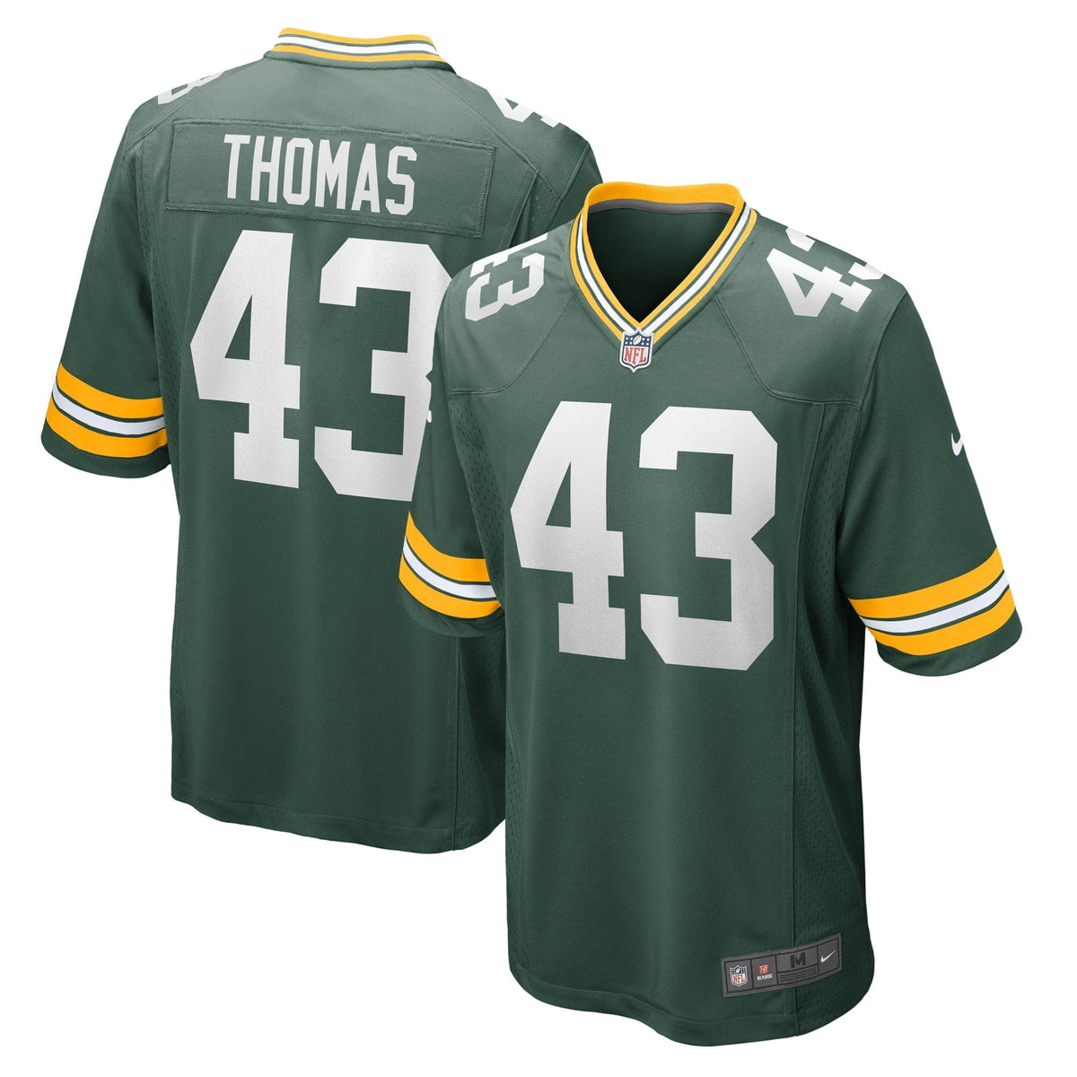 Men s Nike Kiondre Thomas Green Green Bay Packers Game Player Jersey