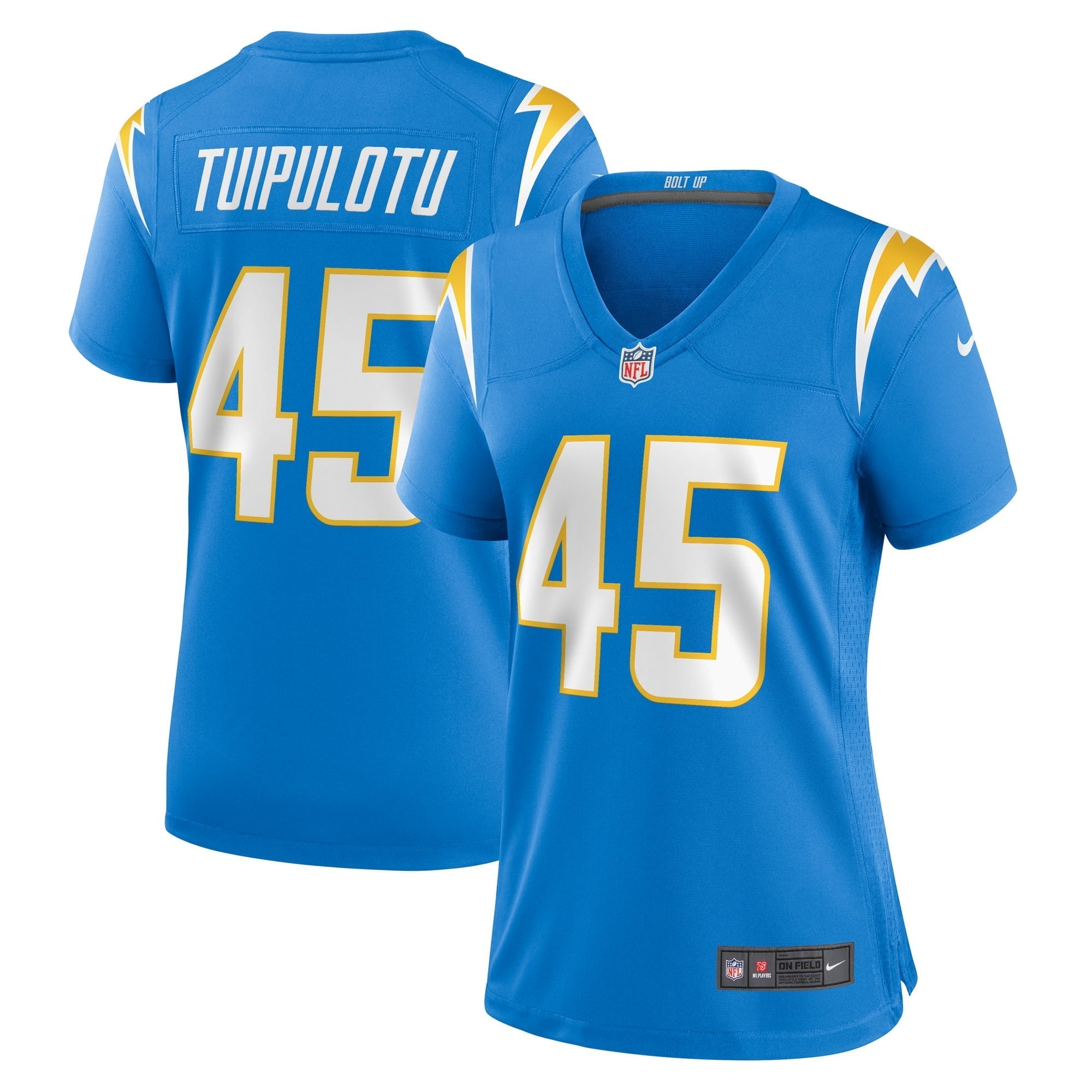 Women s Nike Tuli Tuipulotu Powder Blue Los Angeles Chargers Team Game Jersey