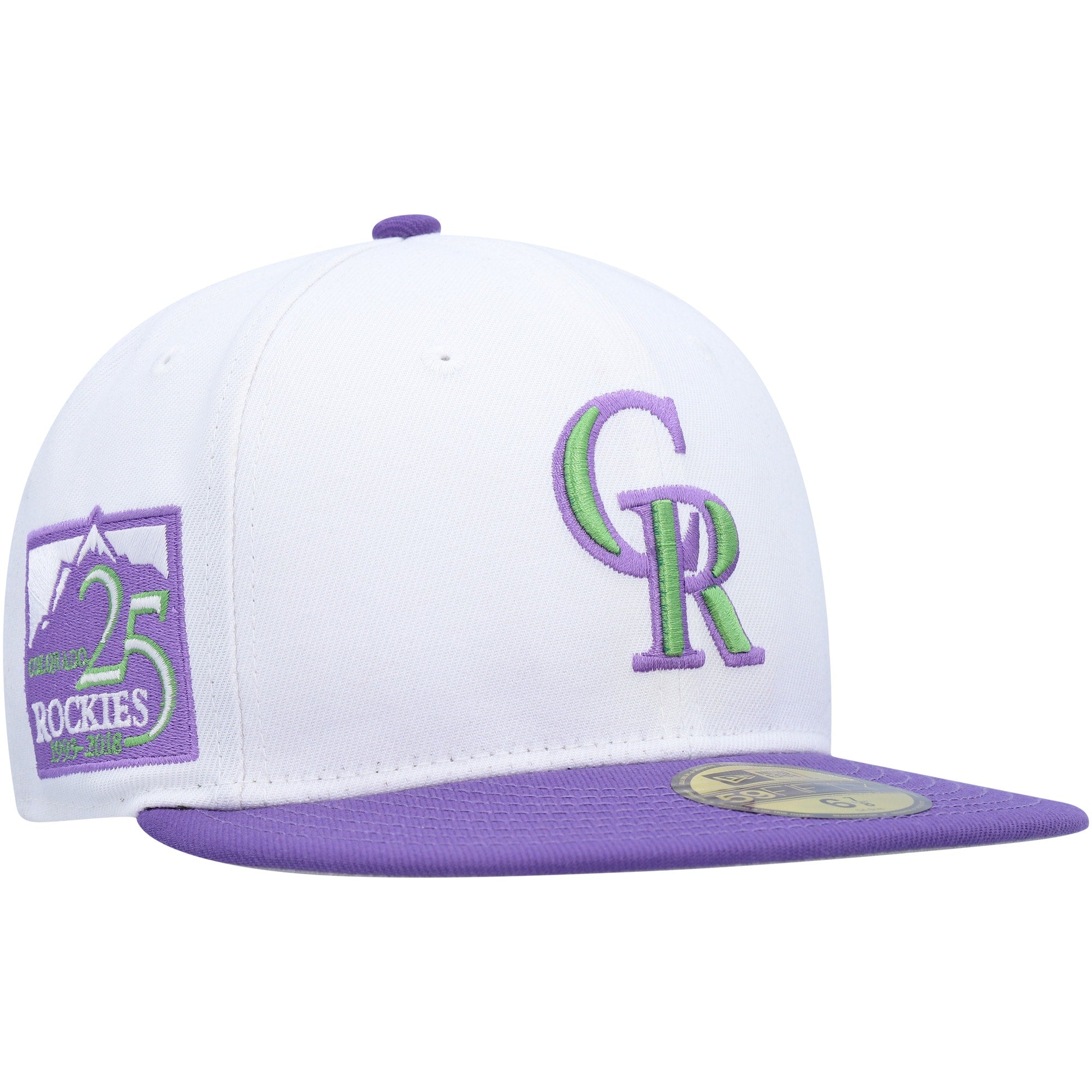 Colorado Rockies New Era 25th Anniversary Side Patch 59FIFTY Fitted Hat - White