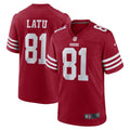 Men s Nike Cameron Latu Scarlet San Francisco 49ers Team Game Jersey