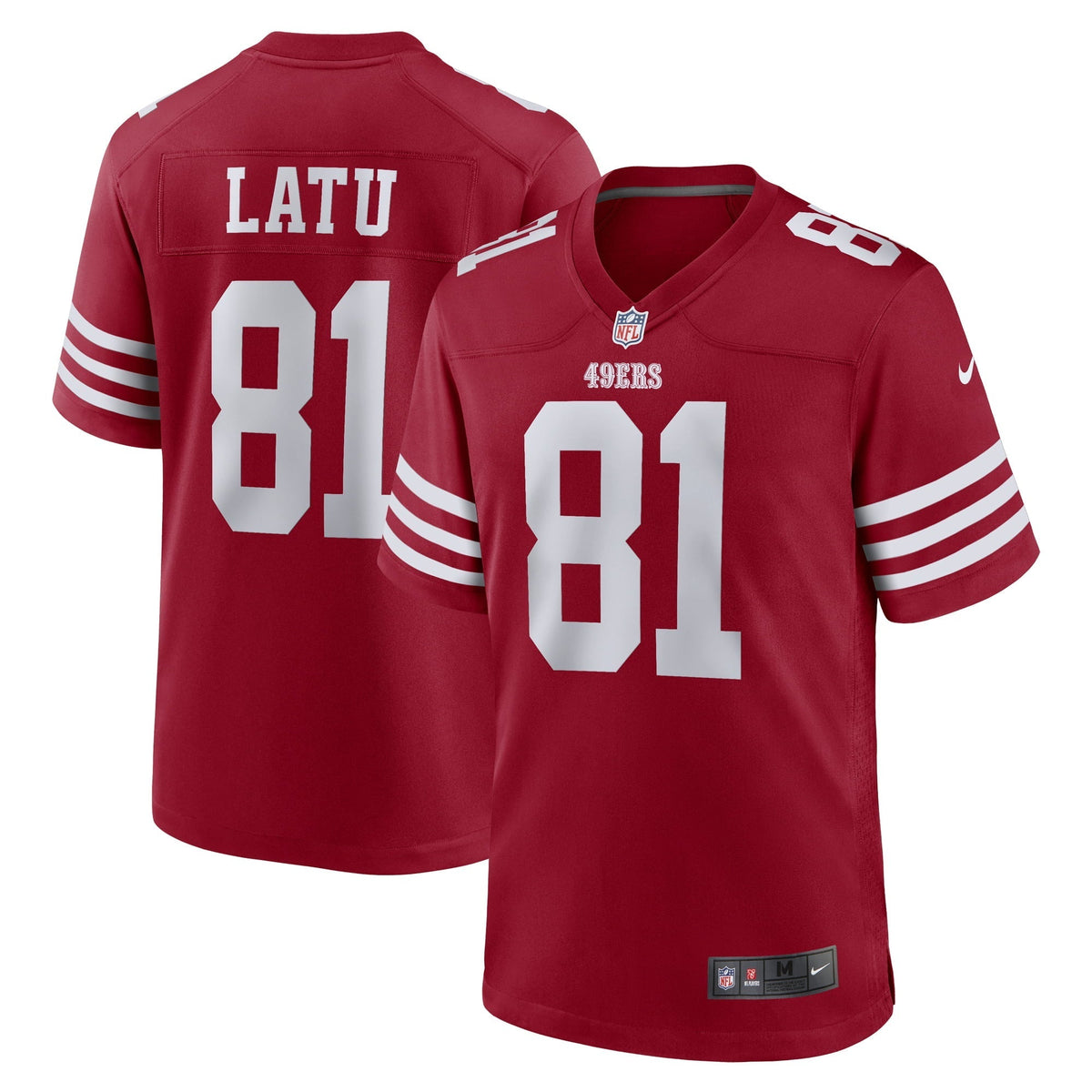 Men s Nike Cameron Latu Scarlet San Francisco 49ers Team Game Jersey